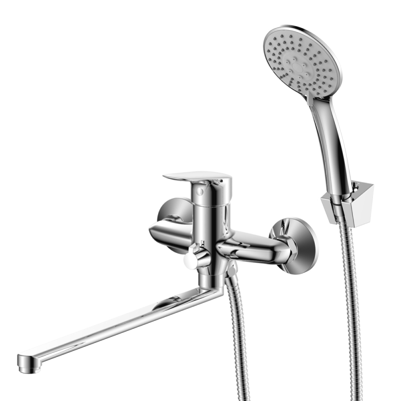 Изображение товара Смеситель для ванны Wesnaart AST19-320-LM хром с длинным изливом 41,6 см, ASTRA