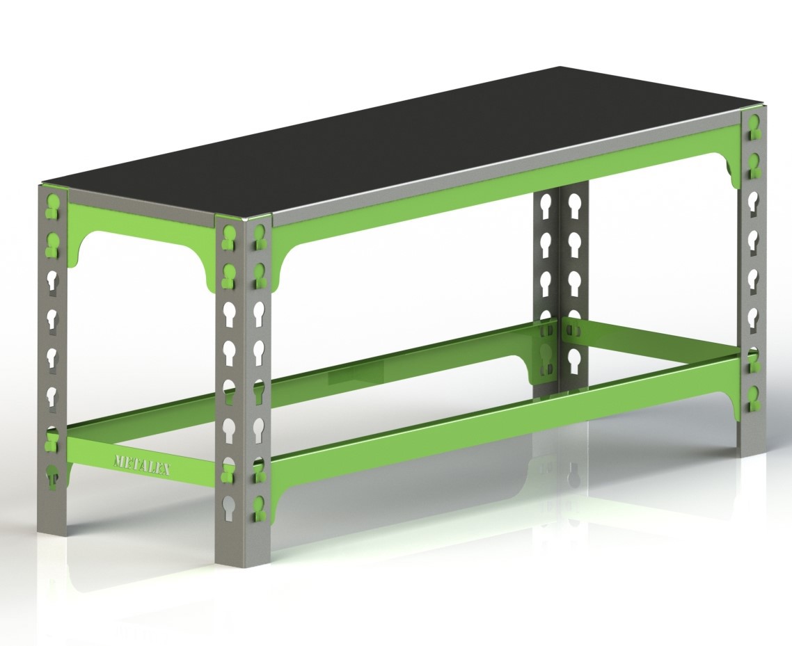 Изображение товара Лавка Metalex 300x900x450 цвет серо-зелёный