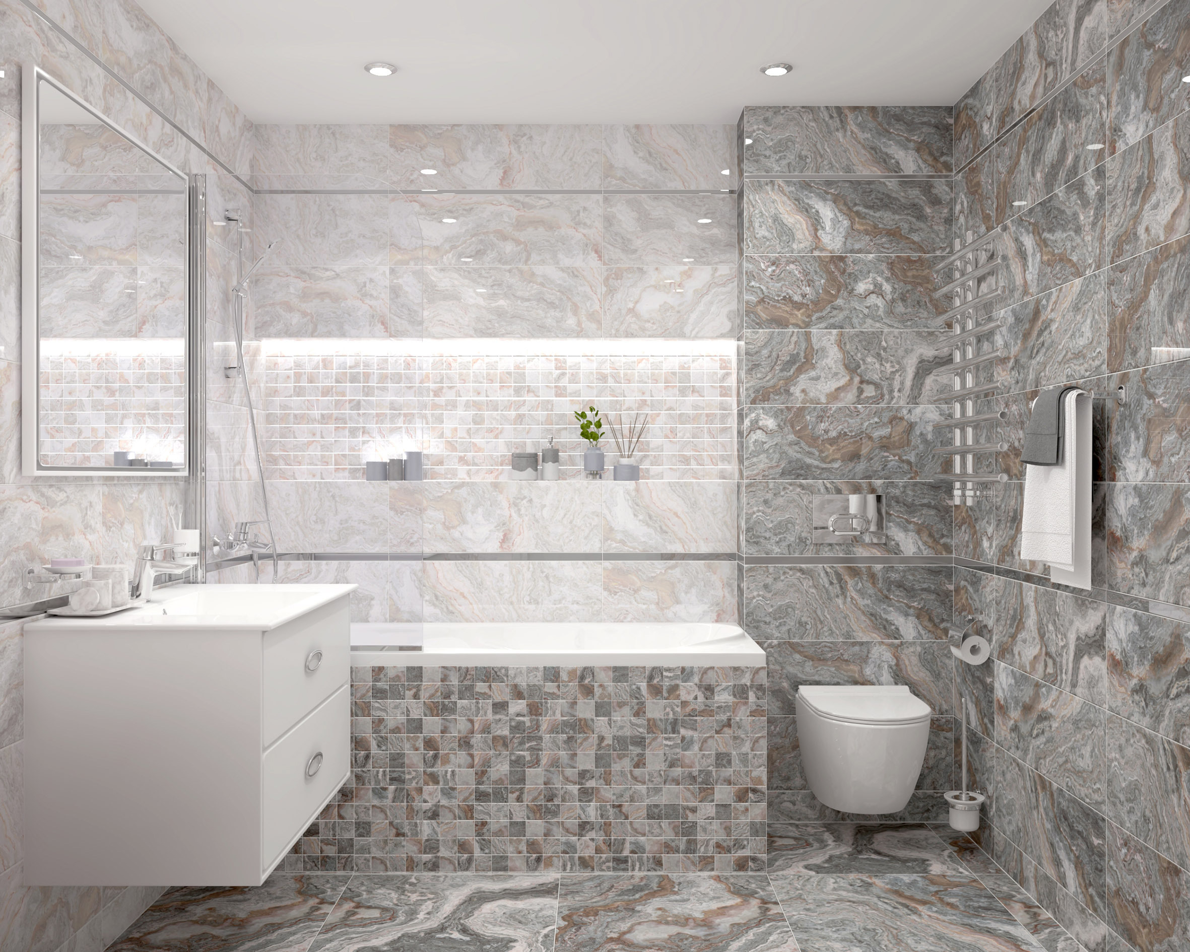 Изображение товара Керамическая плитка Laparet Gray 25x75 см для стен