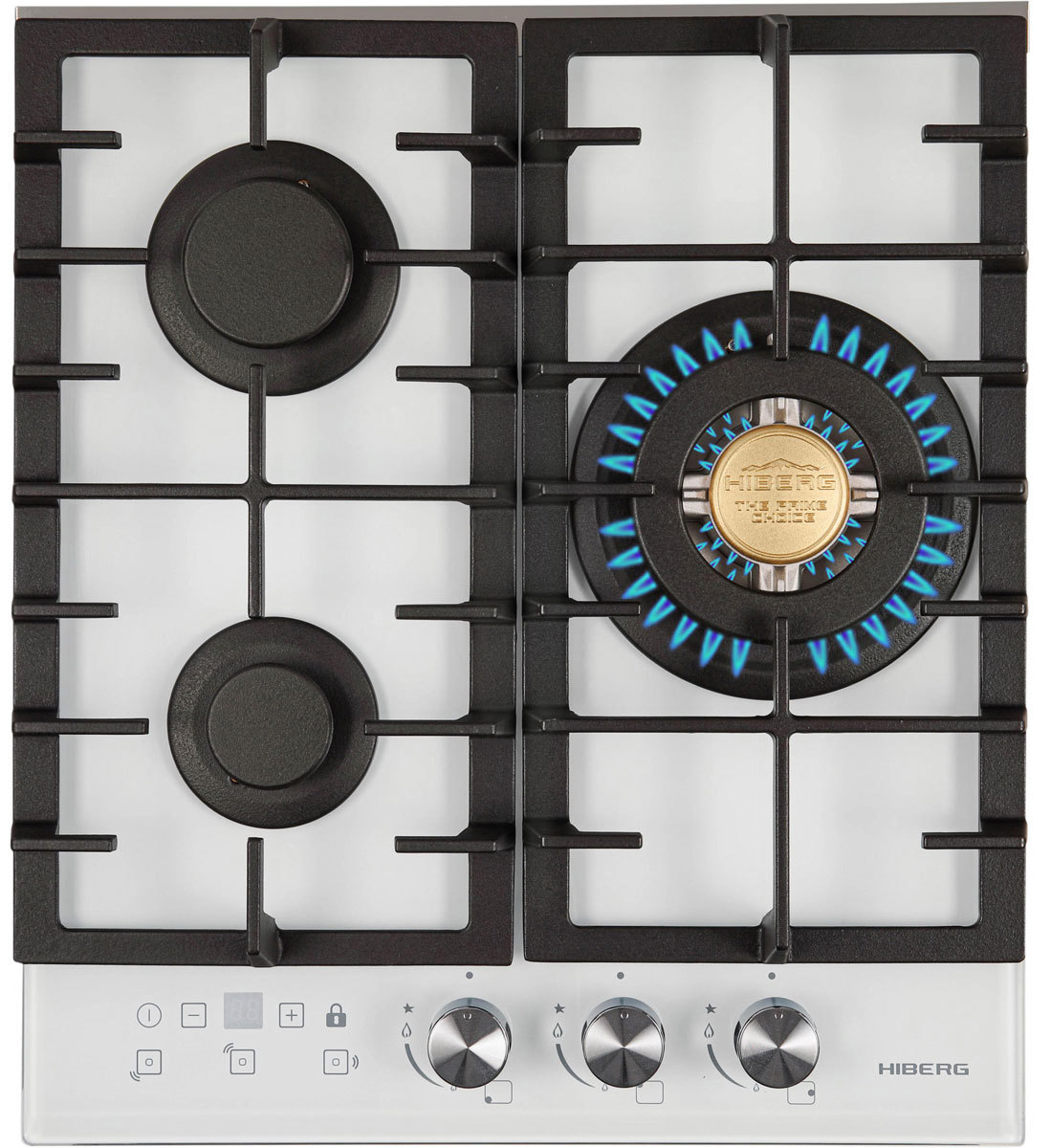Изображение товара Газовая варочная панель Hiberg VM 4535 W 45 см 3 конфорки цвет белый