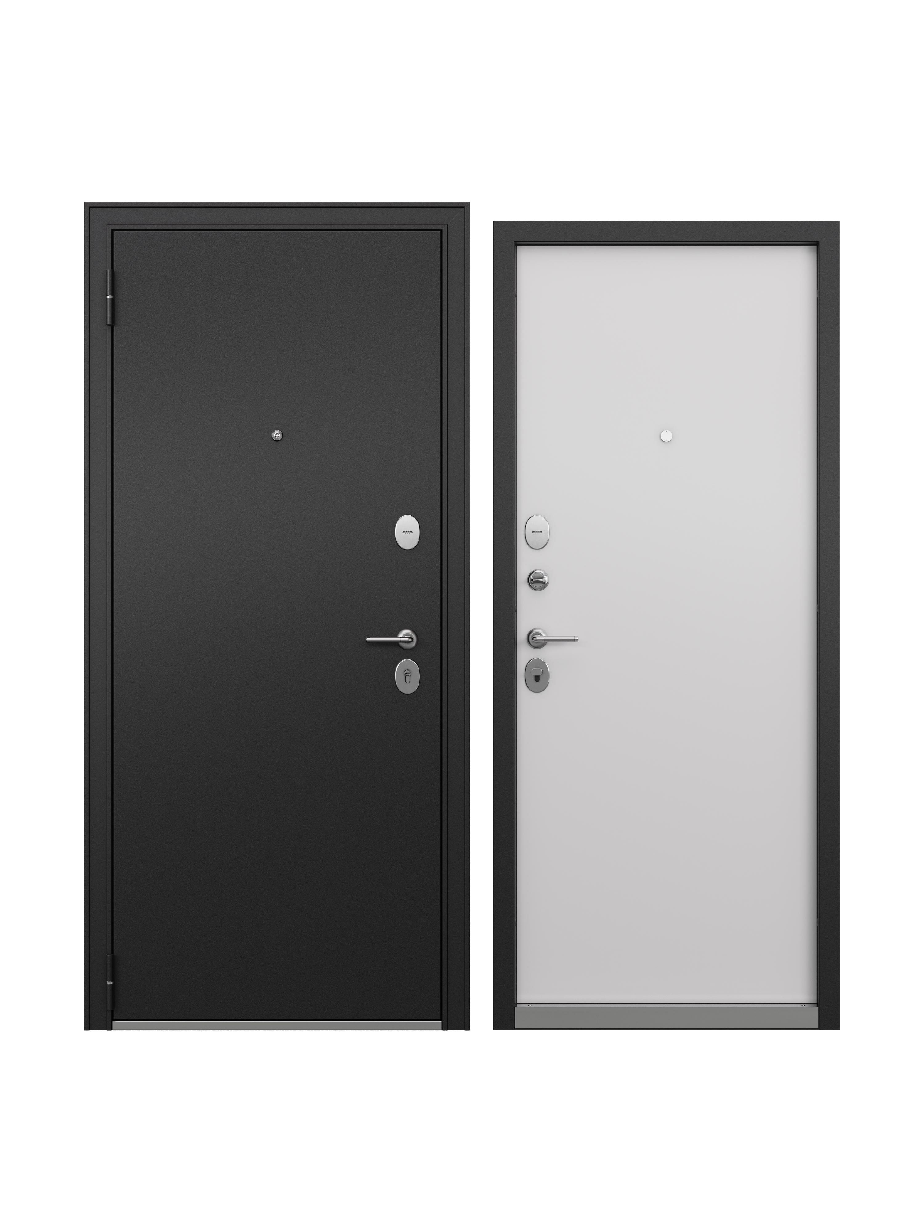Изображение товара Входная дверь Unicorn Apartment X левый 205x86см цвет черный муар металлик/белый софт Изображение товара Входная дверь Unicorn Apartment X левый 205x86см цвет черный муар металлик/белый софт
