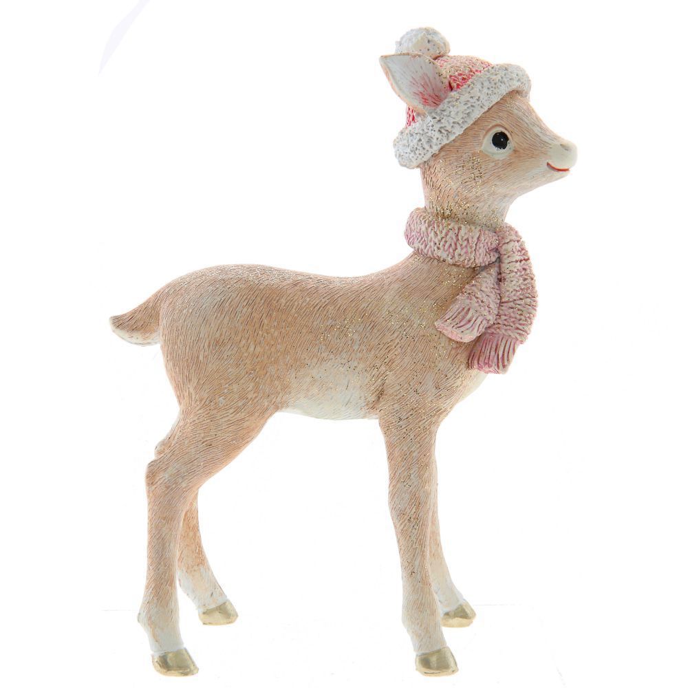 Изображение товара Новогоднее украшение Олень 5x15.5x12 см бежевое для елки и интерьера