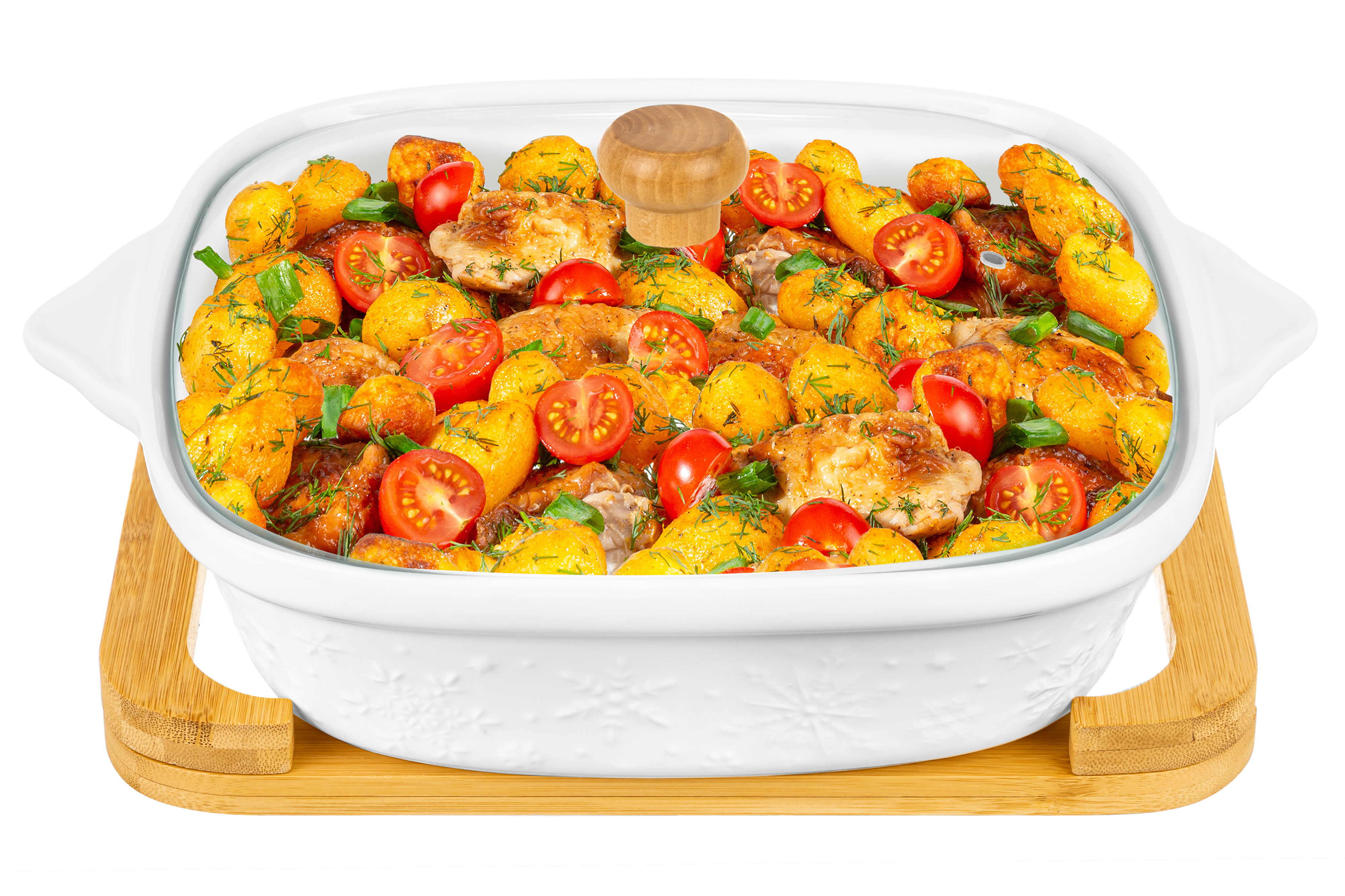 Изображение товара Блюдо сервировочное Elan Gallery Новый год 25.60x31.50 см фарфор цвет разноцветный