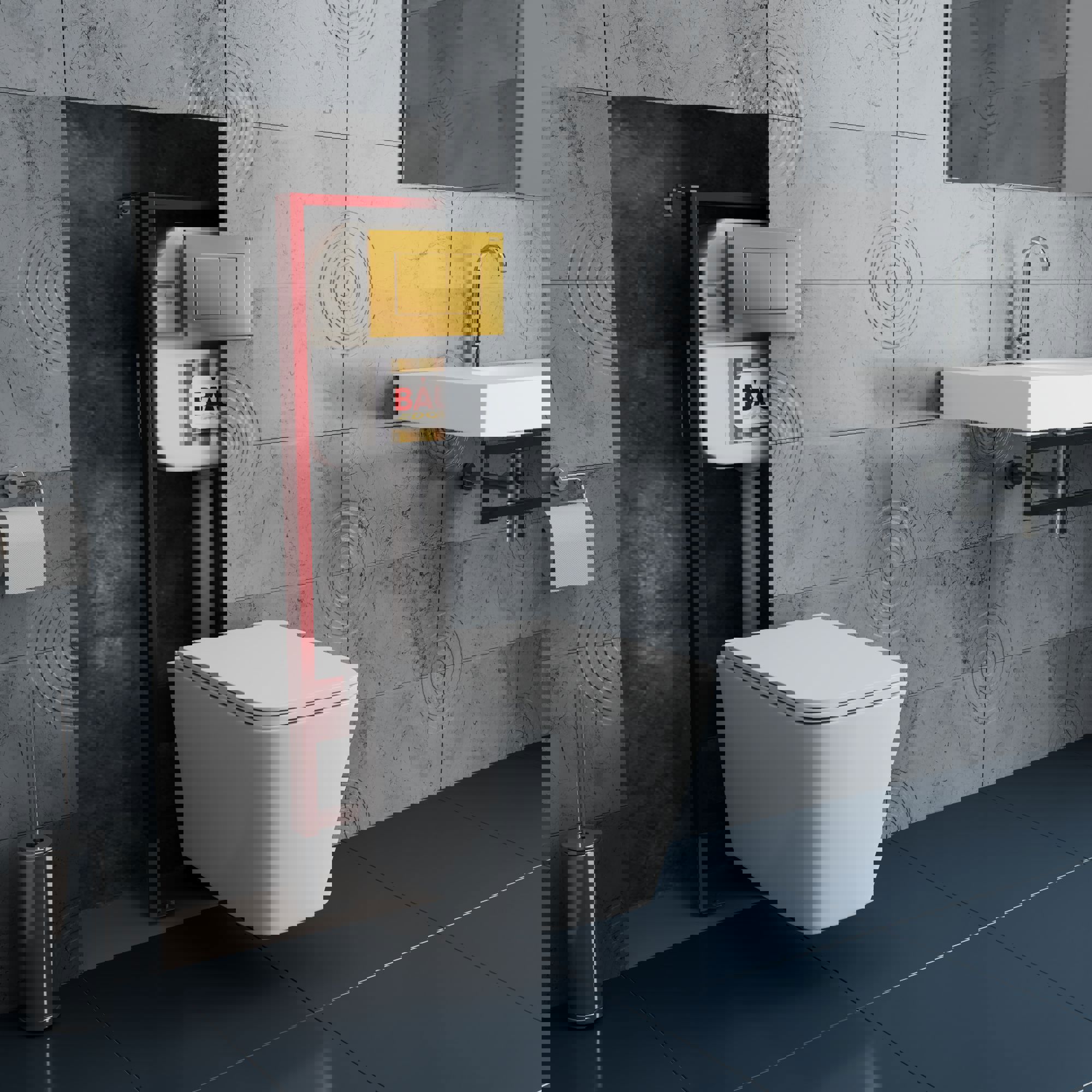 Изображение товара Комплект BAUEDGE NEO45700-БС0001-HQ-Q00013 6 в 1 инсталляция и унитаз безободковый вихревой