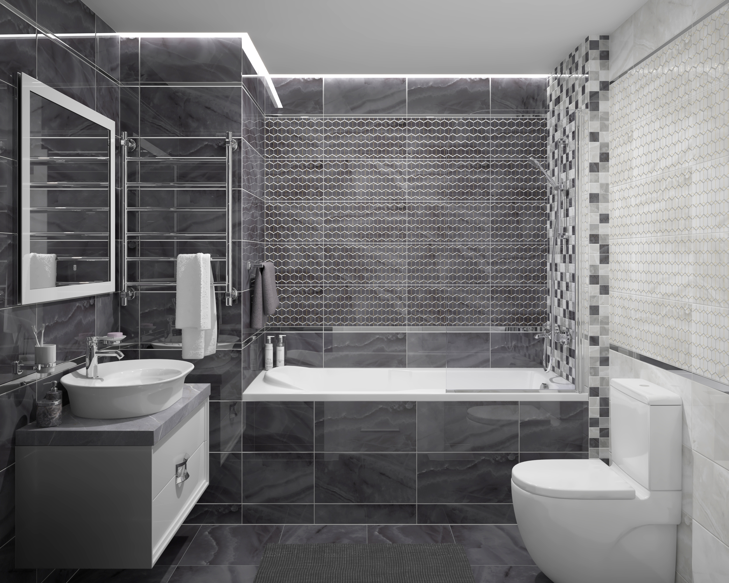 Изображение товара Керамическая плитка Laparet Prime 25x50 см черного цвета