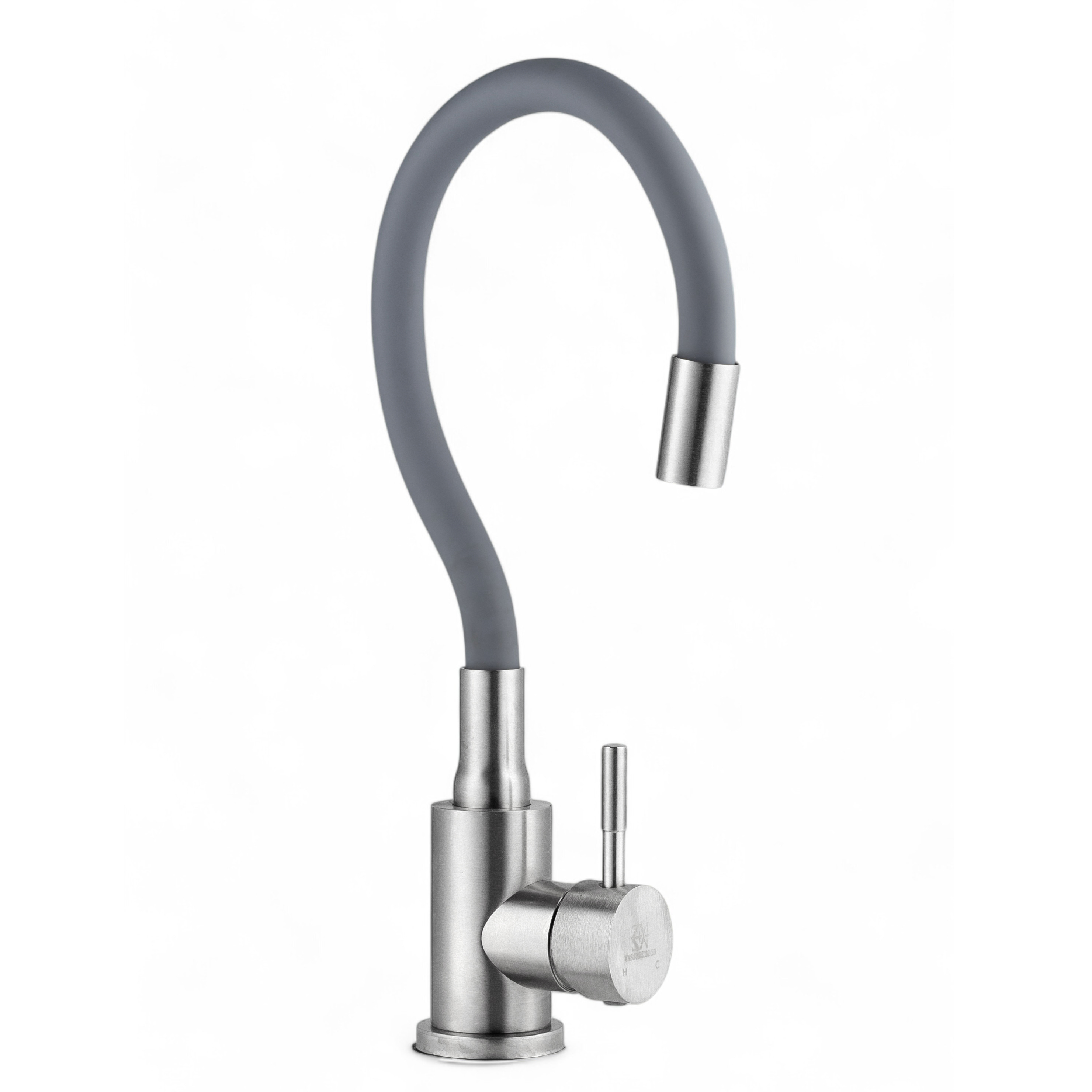 Изображение товара Смеситель для кухни Wasser zimmer ZM-7728-2A-761 гибкий излив с аэратором серый сатин