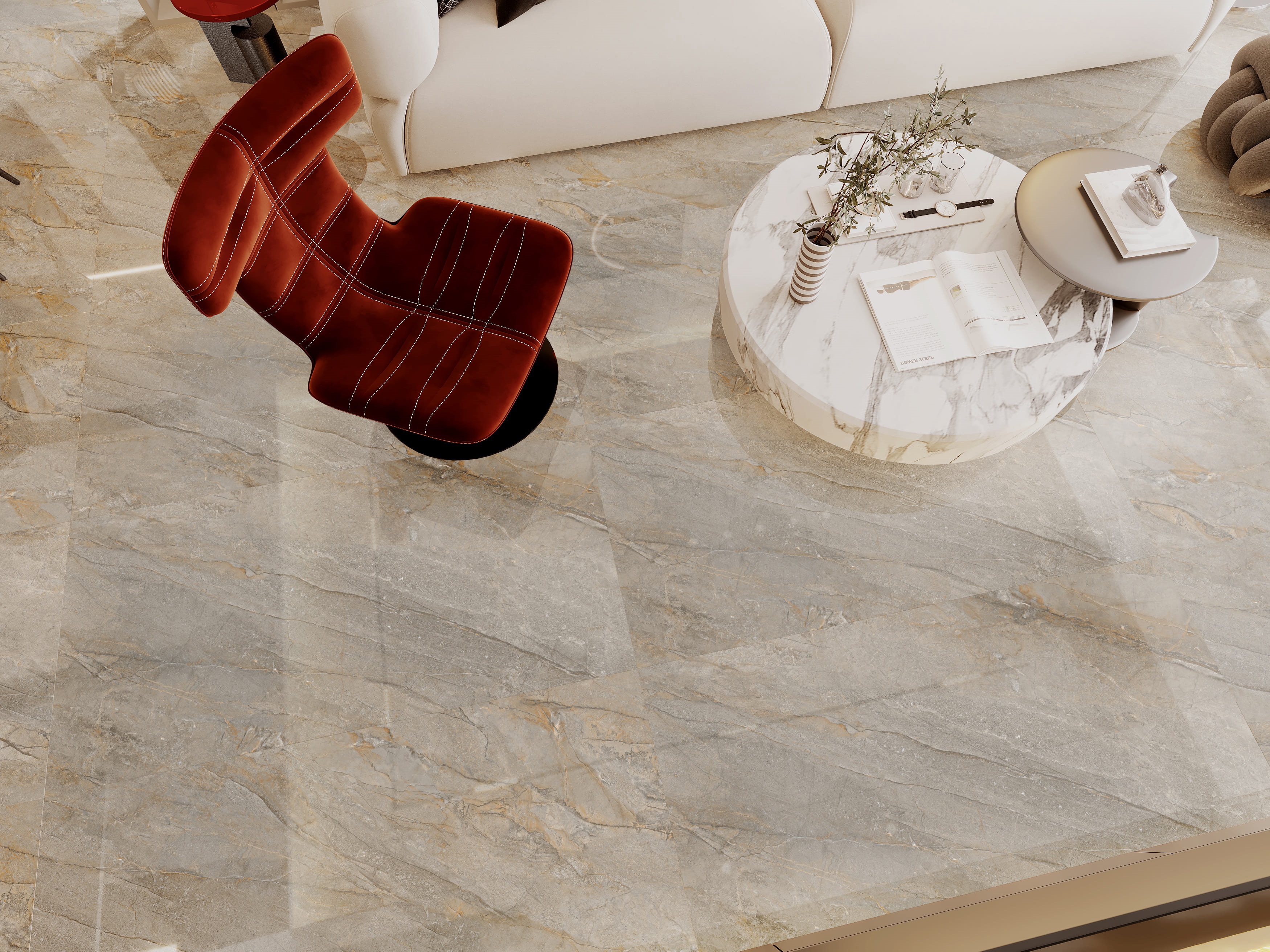Изображение товара Керамогранит BASCONI HOME Brown Marble 60x120 см глянцевый с эффектом мрамора