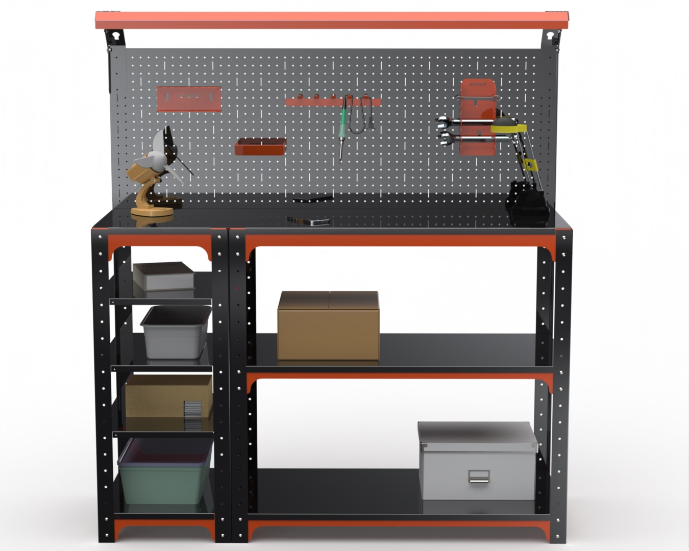 Изображение товара Стол-верстак Metalex Kit 204760 1600x500 мм с перфорацией и освещением
