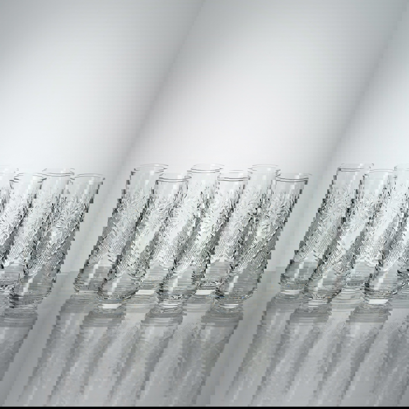 Изображение товара Набор из 6 хрустальных бокалов Неман 200 мл прозрачные ручная работа Беларусь