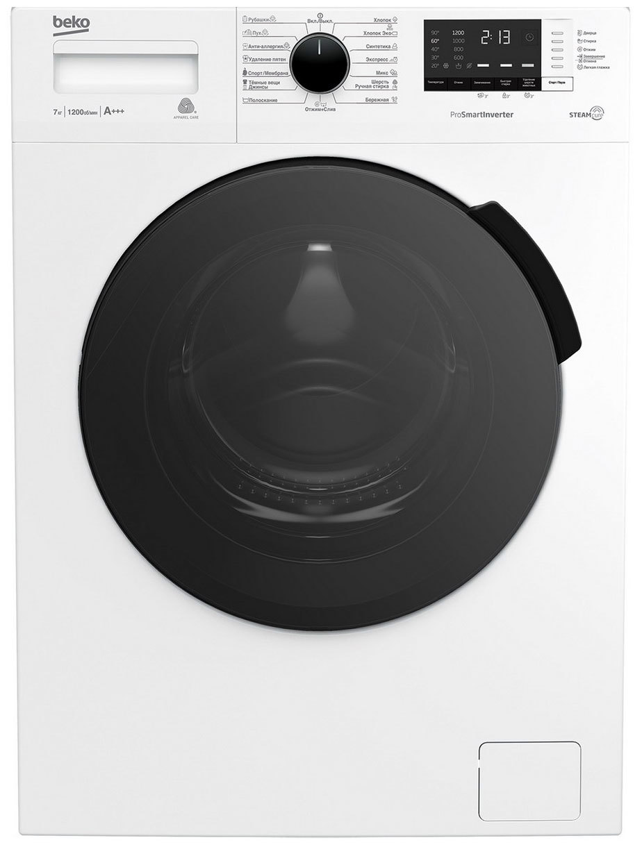 Изображение товара Стиральная машина BEKO WSPE 7612W фронтальная 7 кг белый Энергосбережение
