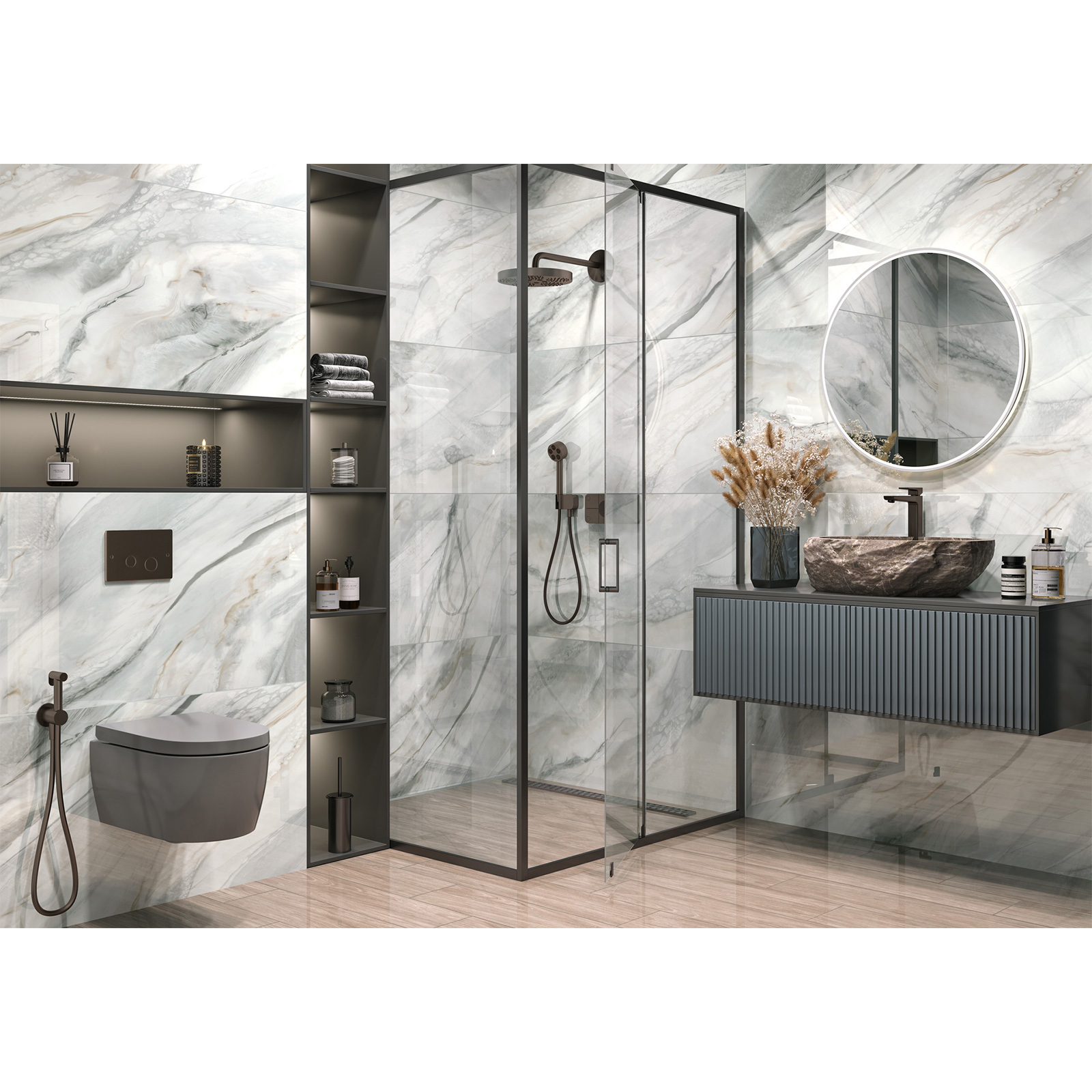 Изображение товара Керамогранит LCM полированный 60x120 см серый для внутренней отделки