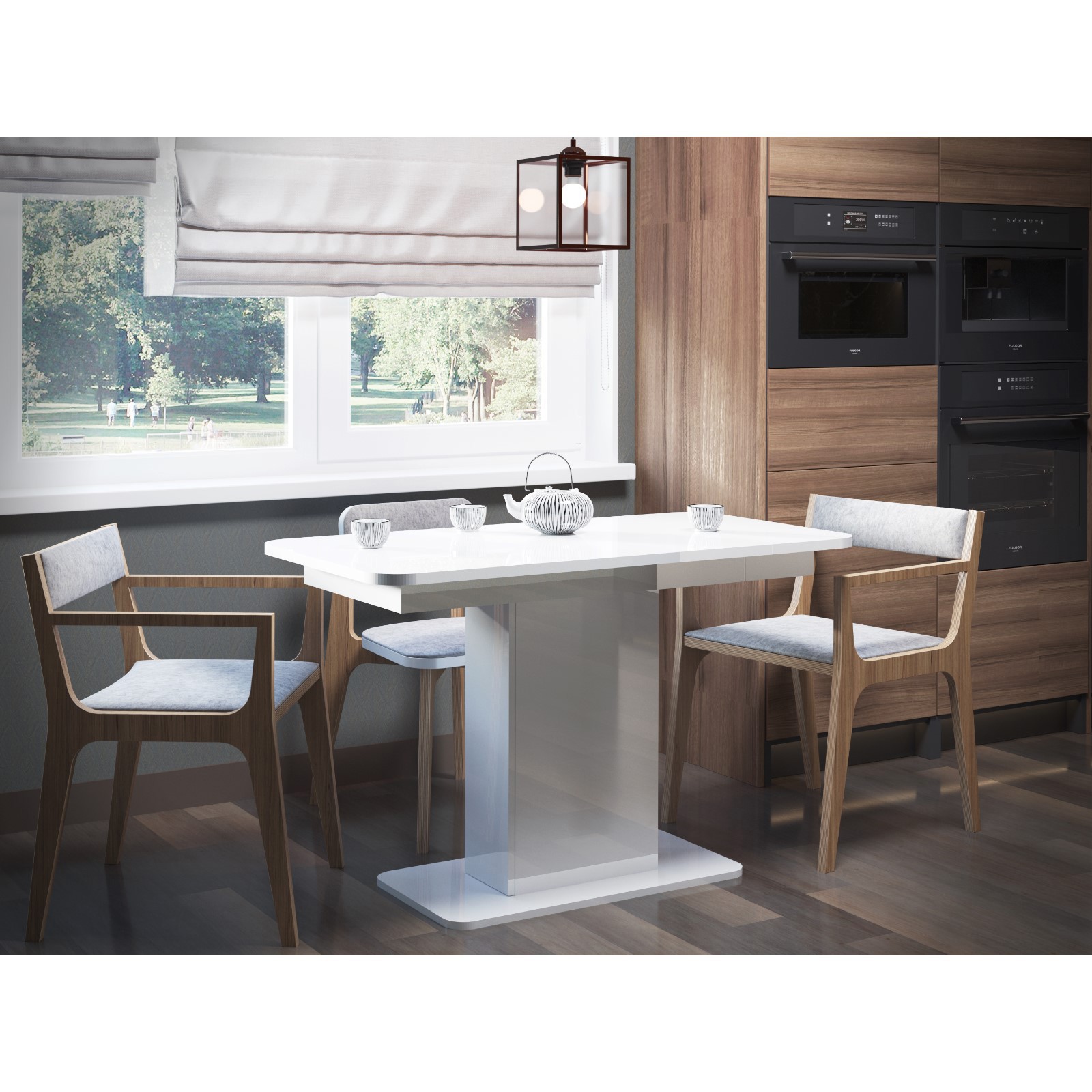 Изображение товара Обеденный раскладной стол КЛИК МЕБЕЛЬ СО-3 150x65 см Белый Россия