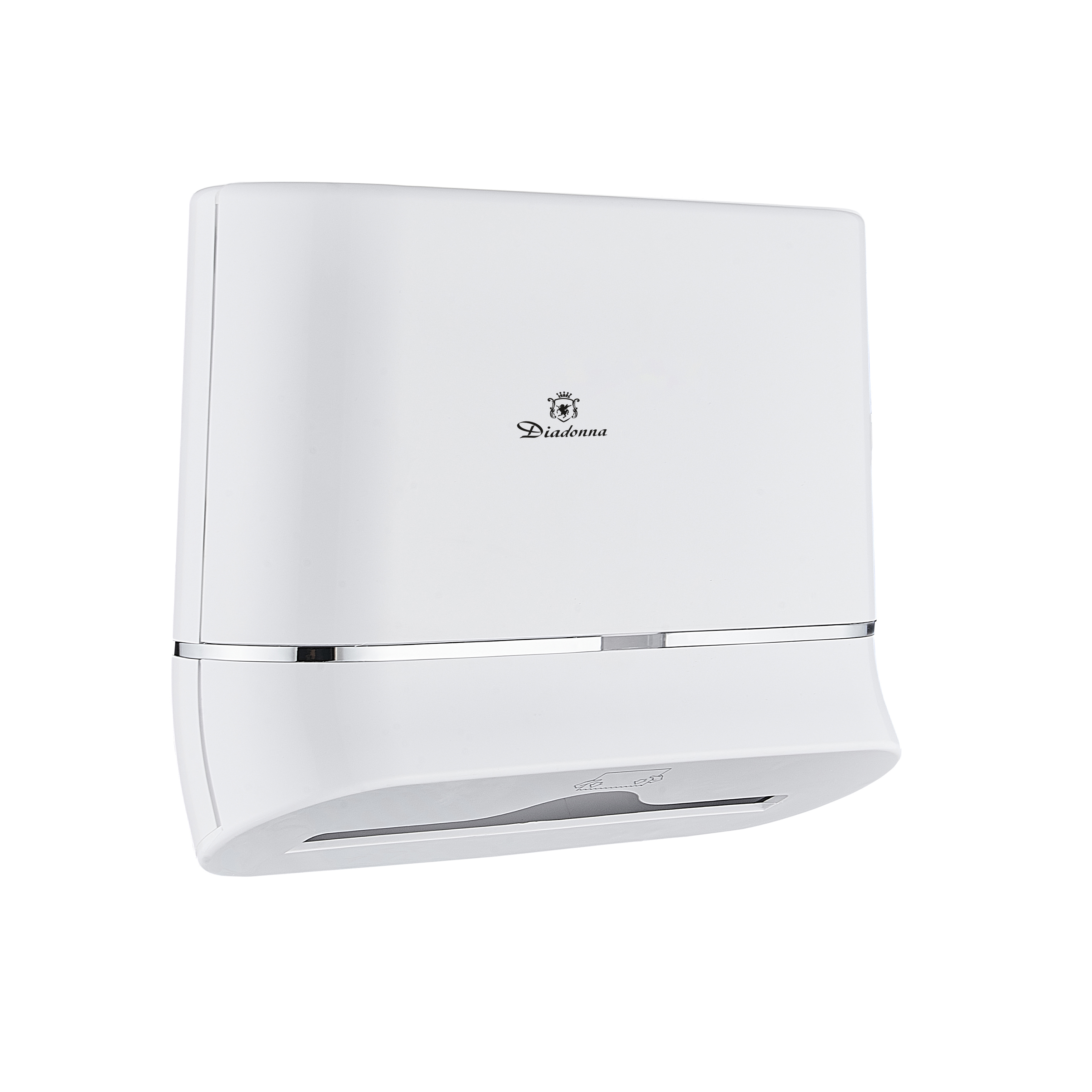 Изображение товара Диспенсер для бумажных полотенец DIADONNA D7412-1 под салфетки Z-сложения с ключом изогнутый цвет белый