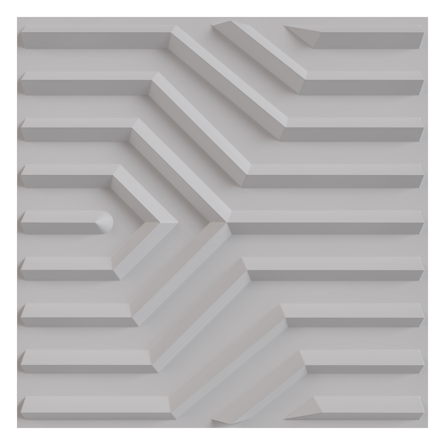 Изображение товара Стеновая панель SODIN DECOR Лабиринты Белый 500x500x1 мм