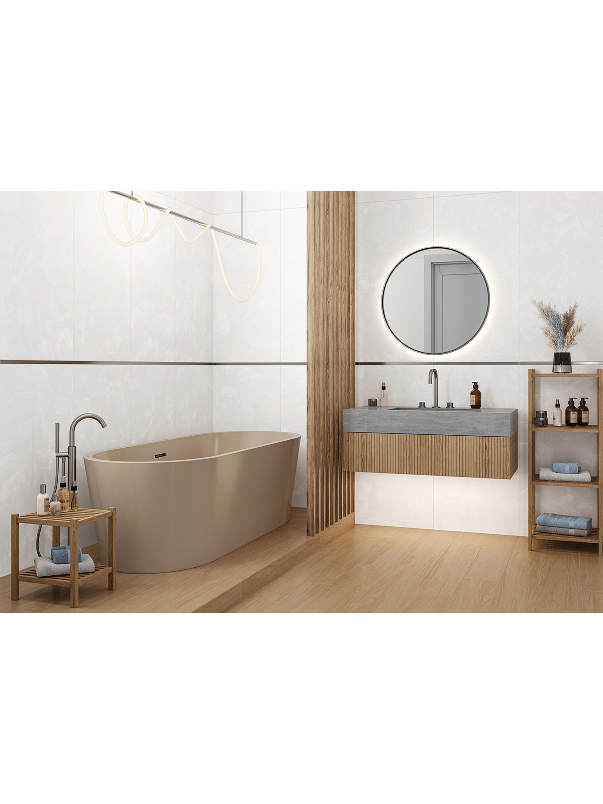 Изображение товара Керамогранит Delacora Intro 60120ITO15 60x120 см серый имитация бетона