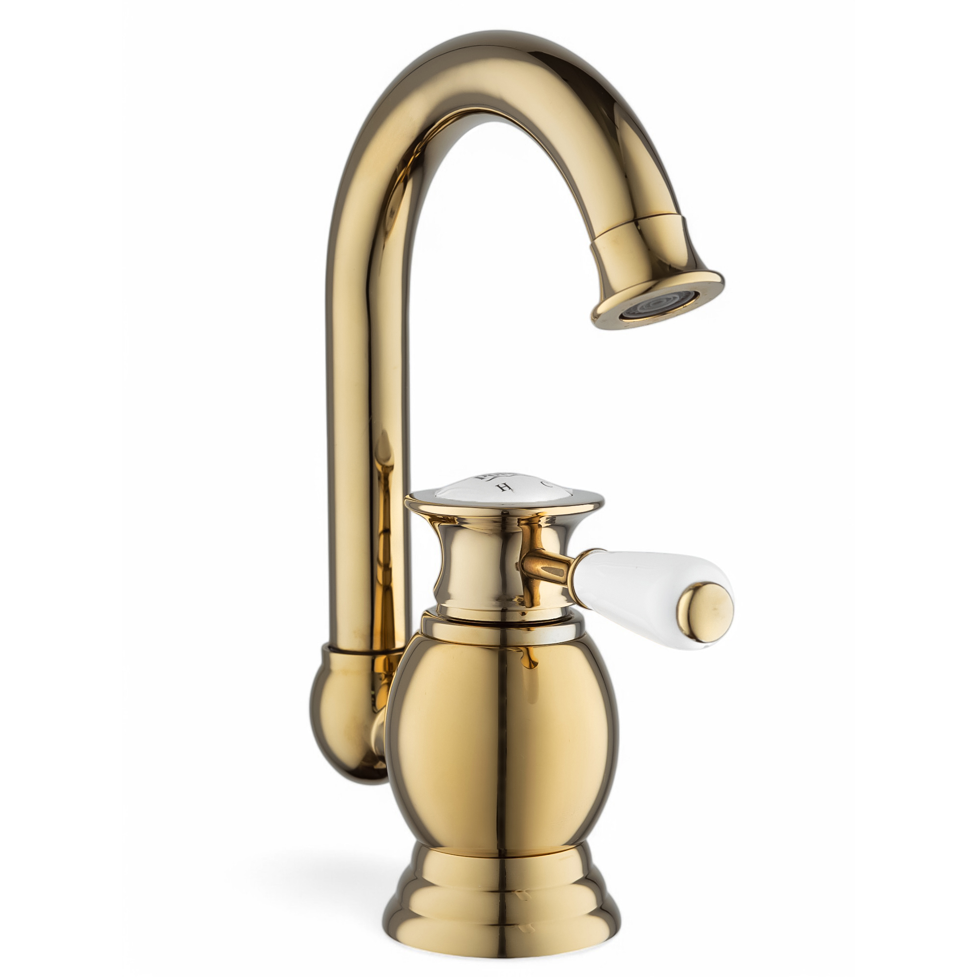 Изображение товара Смеситель для раковины Potato P1017-4 однорычажный цвет золото