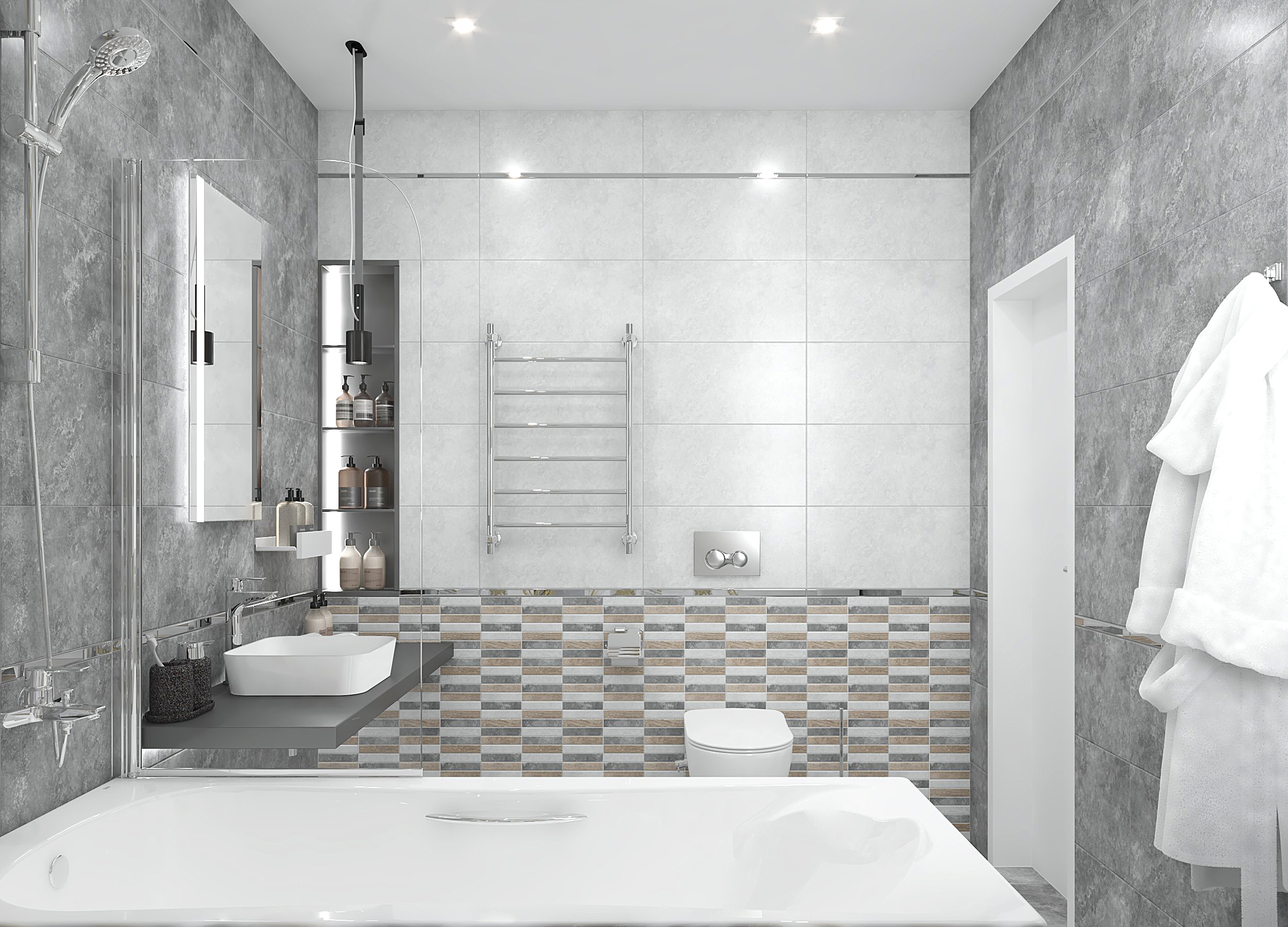 Изображение товара Керамическая плитка Laparet Java 60x30 см светло-серый