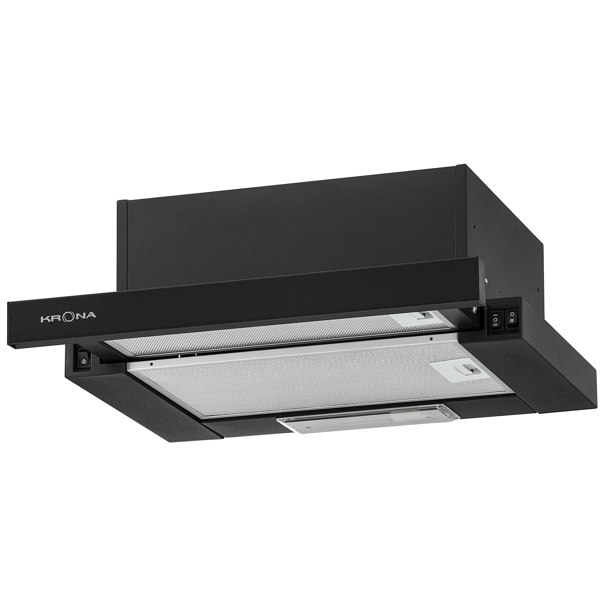 Изображение товара Встраиваемая вытяжка Krona Kamilla 45 см черный дизайн с металлическим фильтром