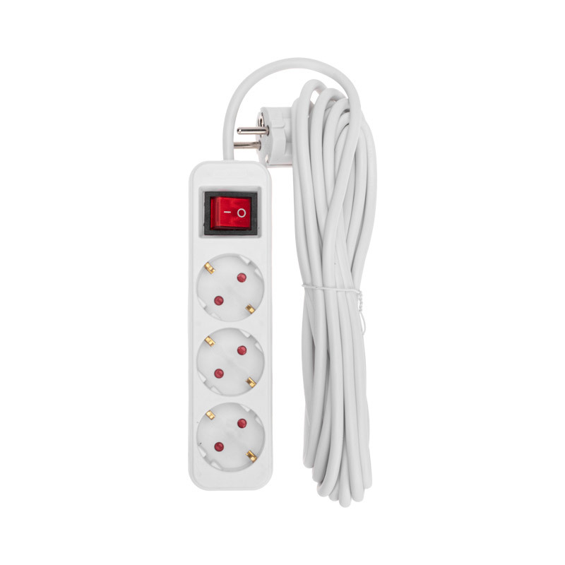 Изображение товара Удлинитель бытовой Rexant Standard 13-4014 3 розетки с заземлением 5 м 3500 Вт белый