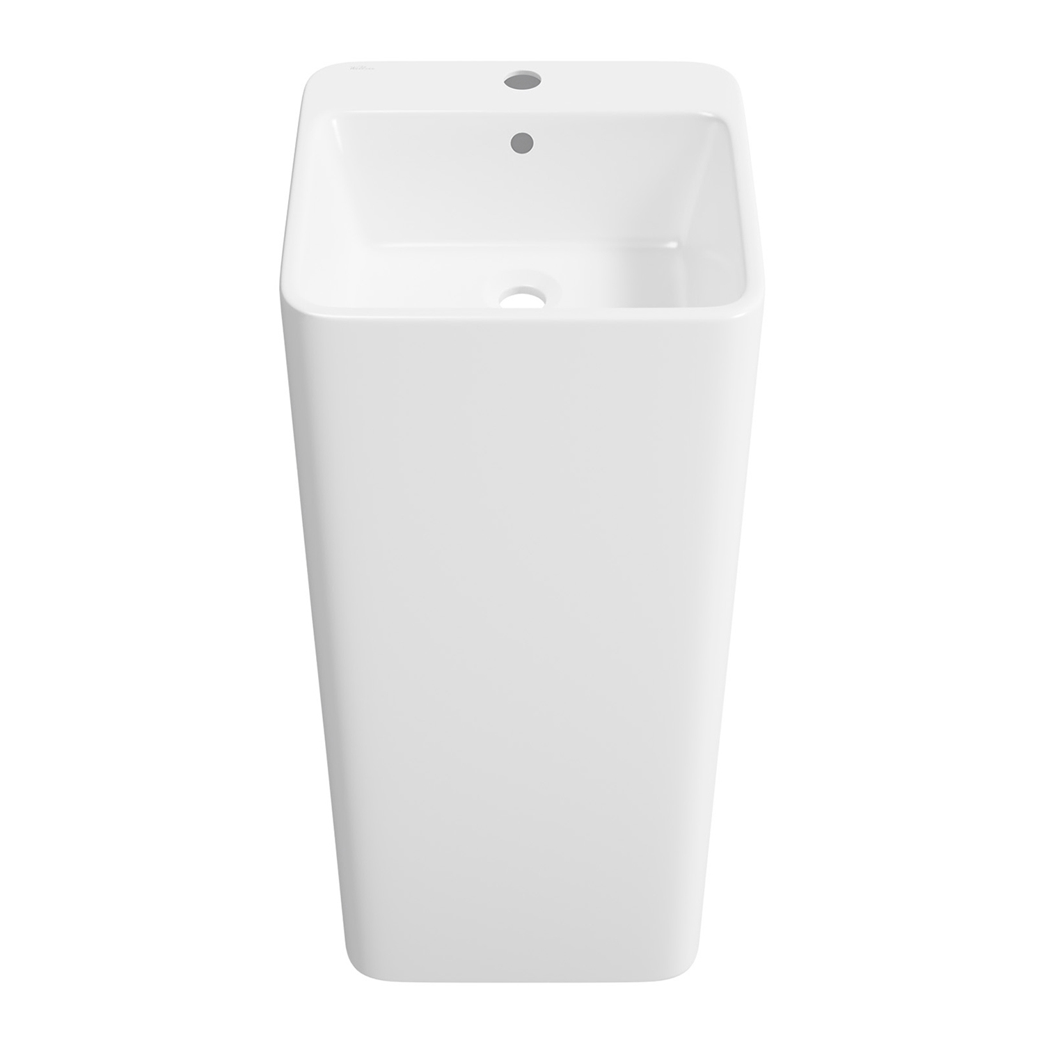 Изображение товара Раковина напольная отдельностоящая Wellsee Callipy Art 40x40x84 см белая глянцевая керамика