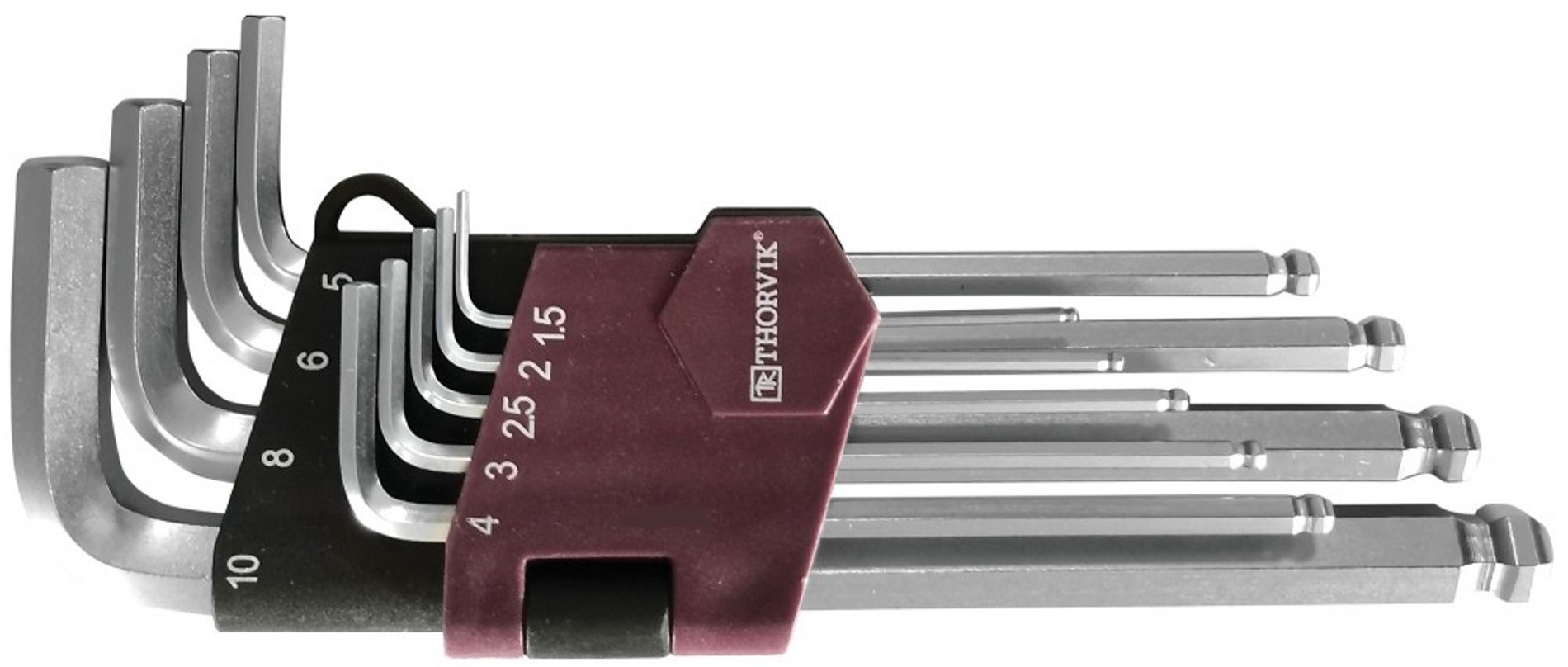 Изображение товара Набор имбусовых шестигранных ключей Thorvik HKB9S 9 шт металлический