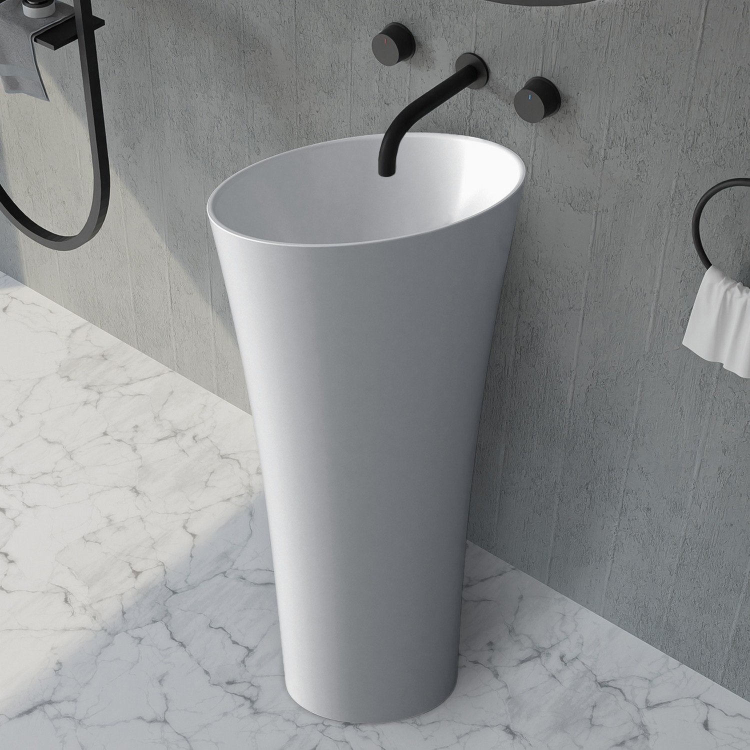 Изображение товара Раковина ABBER STEIN AS2509 Моноблок Белый 50x50x90 см