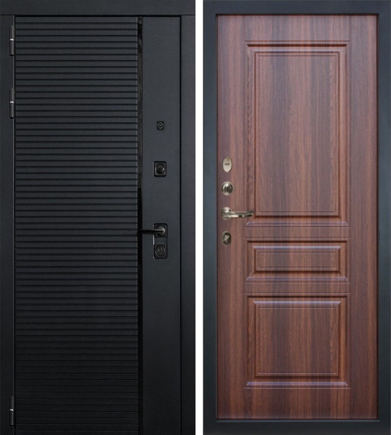 Изображение товара Входная дверь Lex Гранд Роял внутренняя панель № 108 левый 205x96см дуб коньяк/чёрный кварц