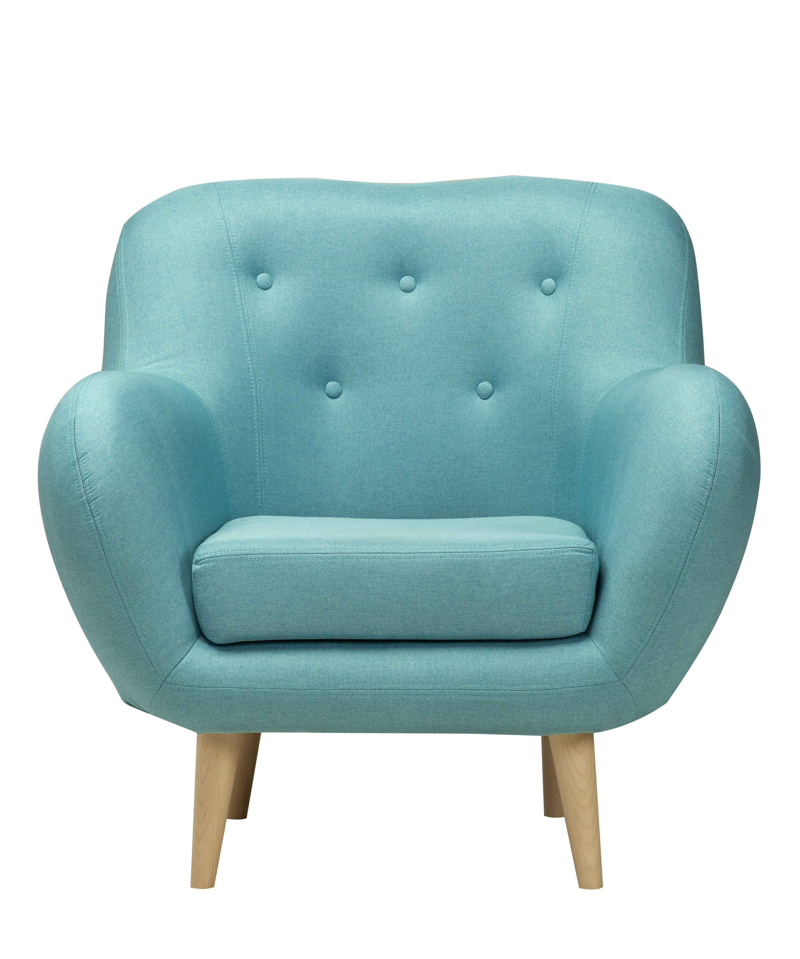 Изображение товара Стильное кресло Элефант из рогожки бирюзового цвета 75x90x85 см