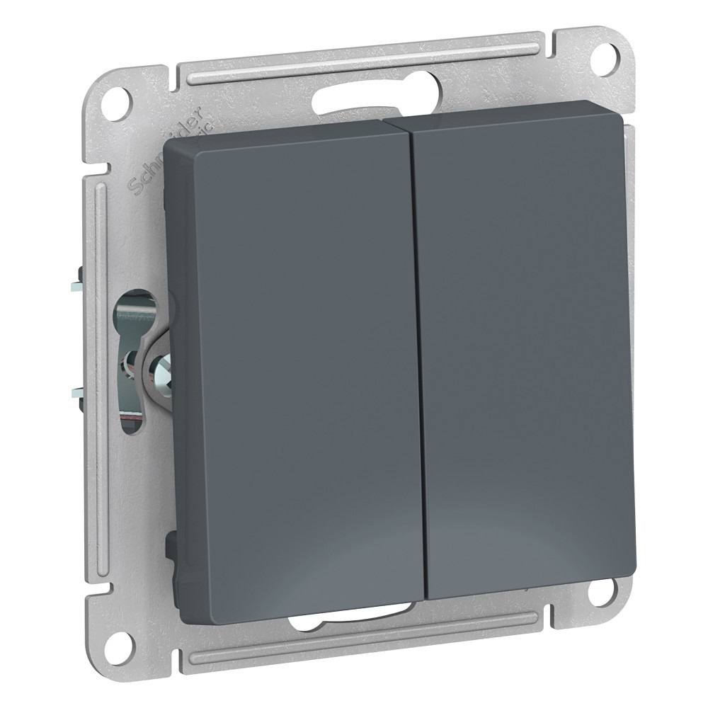 Изображение товара Выключатель встраиваемый Systeme electric AtlasDesign ATN000717 2 клавиши цвет серый Изображение товара Выключатель встраиваемый Systeme electric AtlasDesign ATN000717 2 клавиши цвет серый