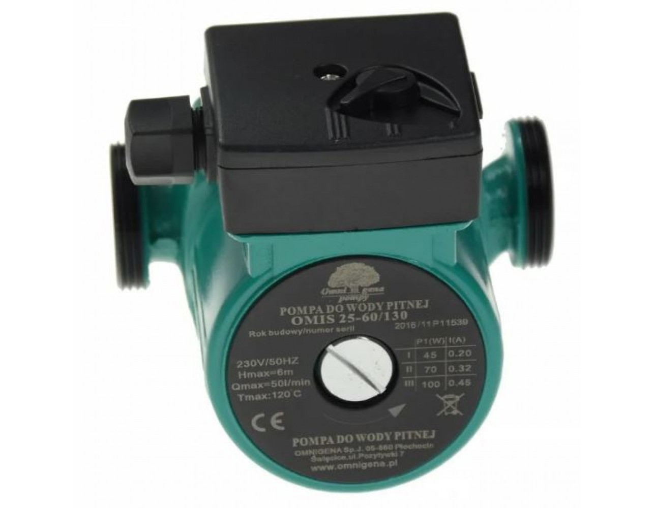 Изображение товара Циркуляционный насос OMNIGENA 25/6 130 чугун с гайками 1 дюйм для системы отопления