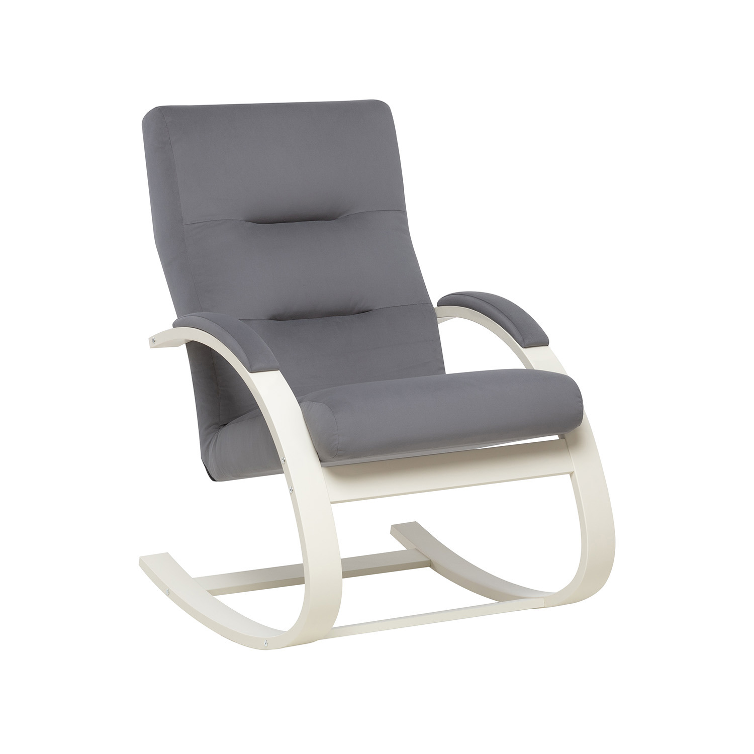 Изображение товара Кресло-качалка Leset Милано 68.5x100x80 см велюр бежевый/серый