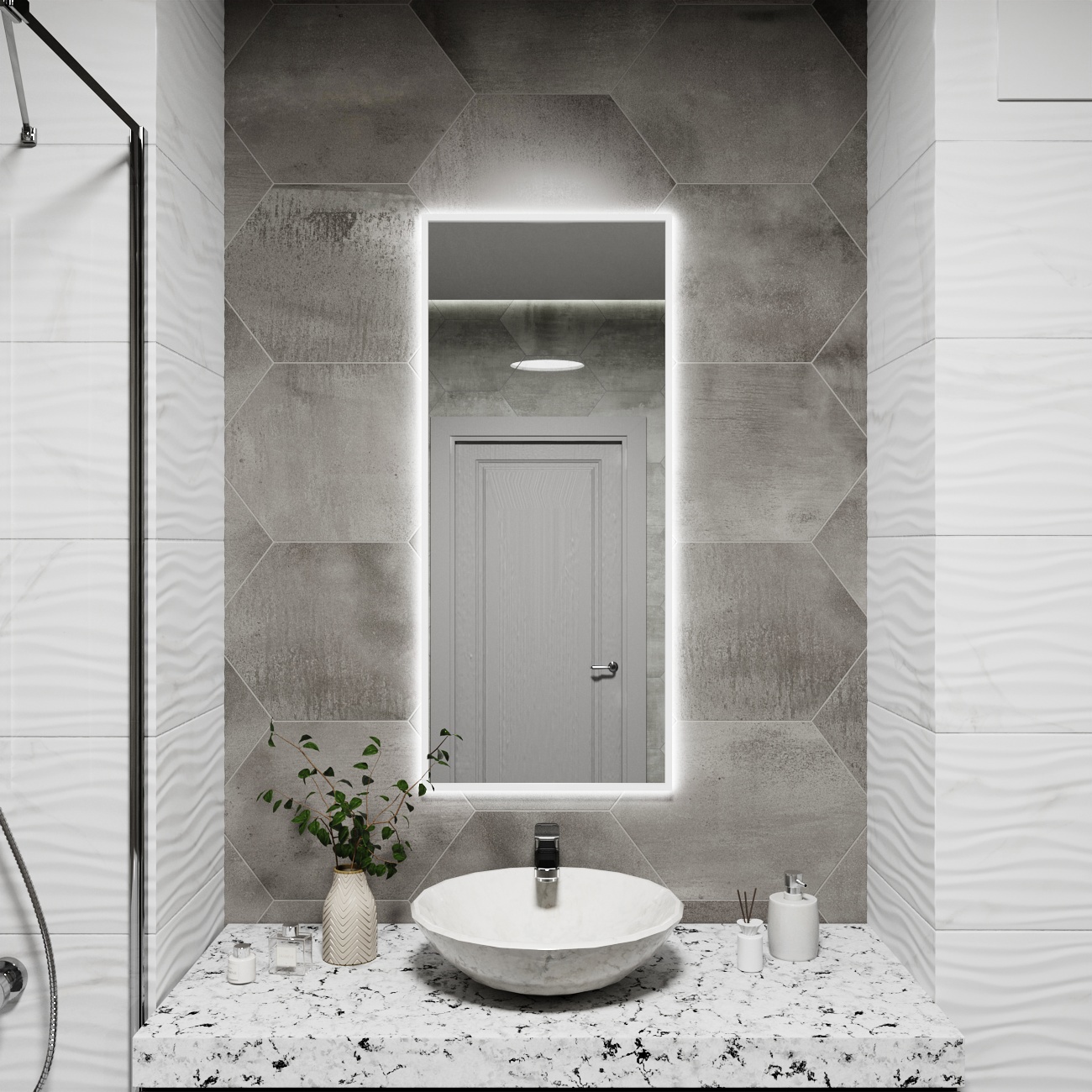 Изображение товара Зеркало со встроенной подсветкой One mirror 10050бсх 50x100 см Изображение товара Зеркало со встроенной подсветкой One mirror 10050бсх 50x100 см