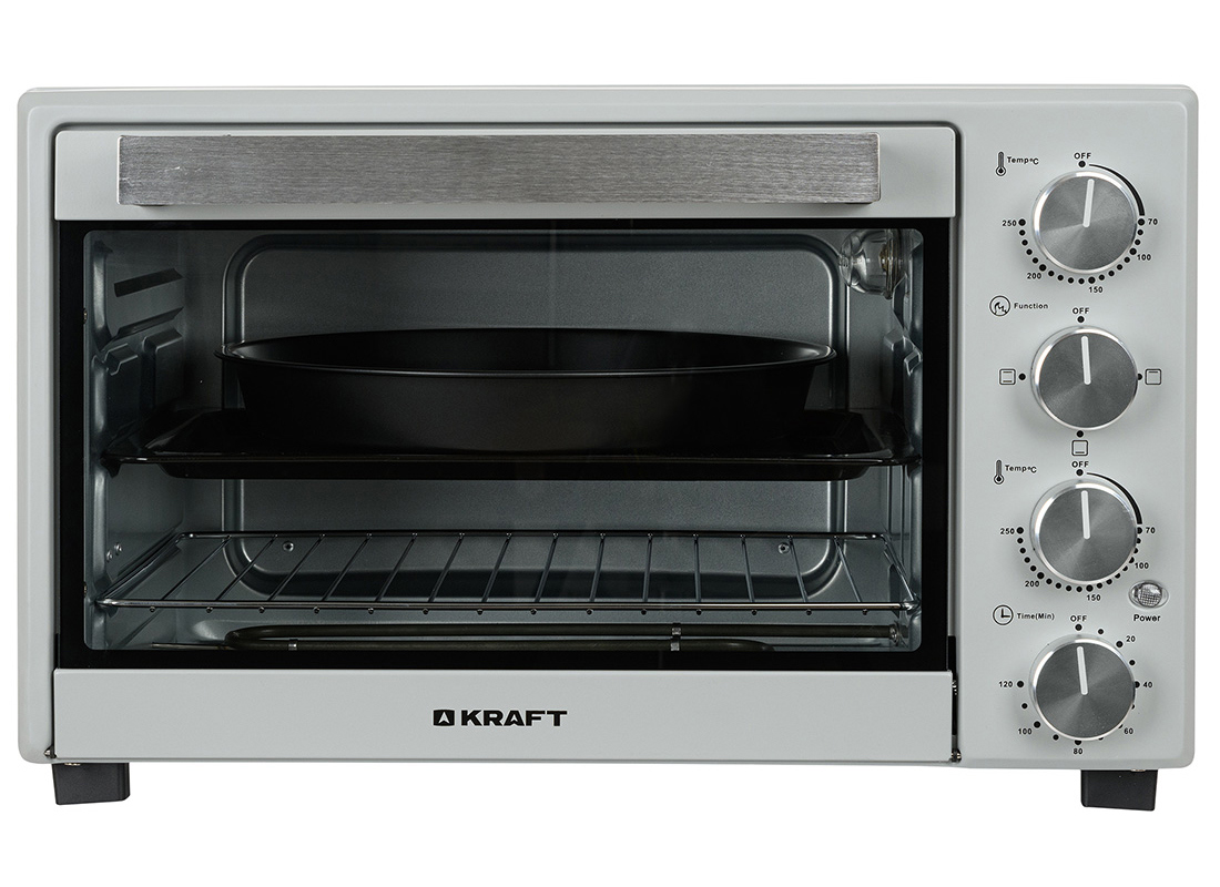 Изображение товара Электропечь Kraft 1600 Вт 38 л серый механика таймер Китай