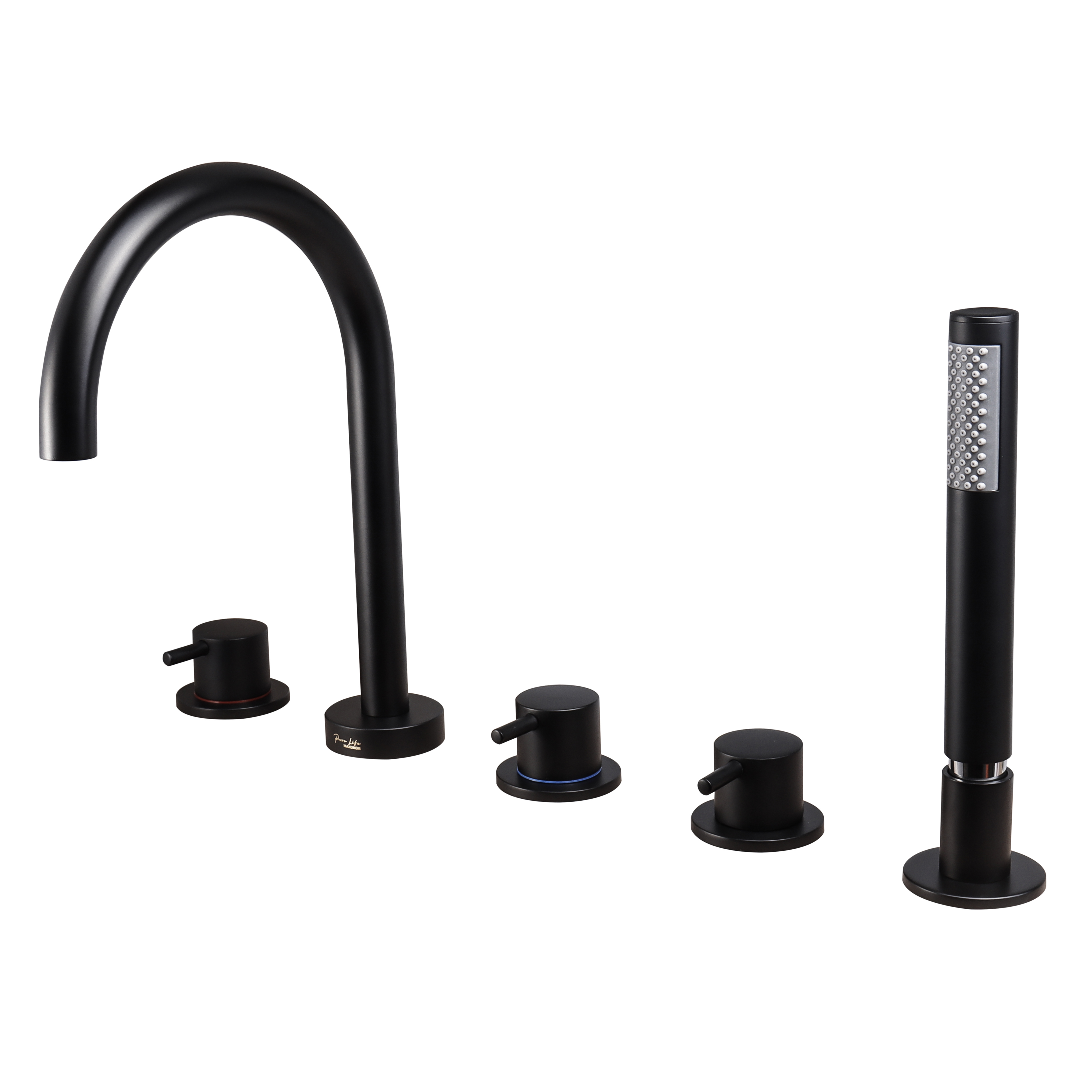 Изображение товара Смеситель для ванны Maxonor pure life PL1287-7 однорычажный с душевой лейкой черный матовый