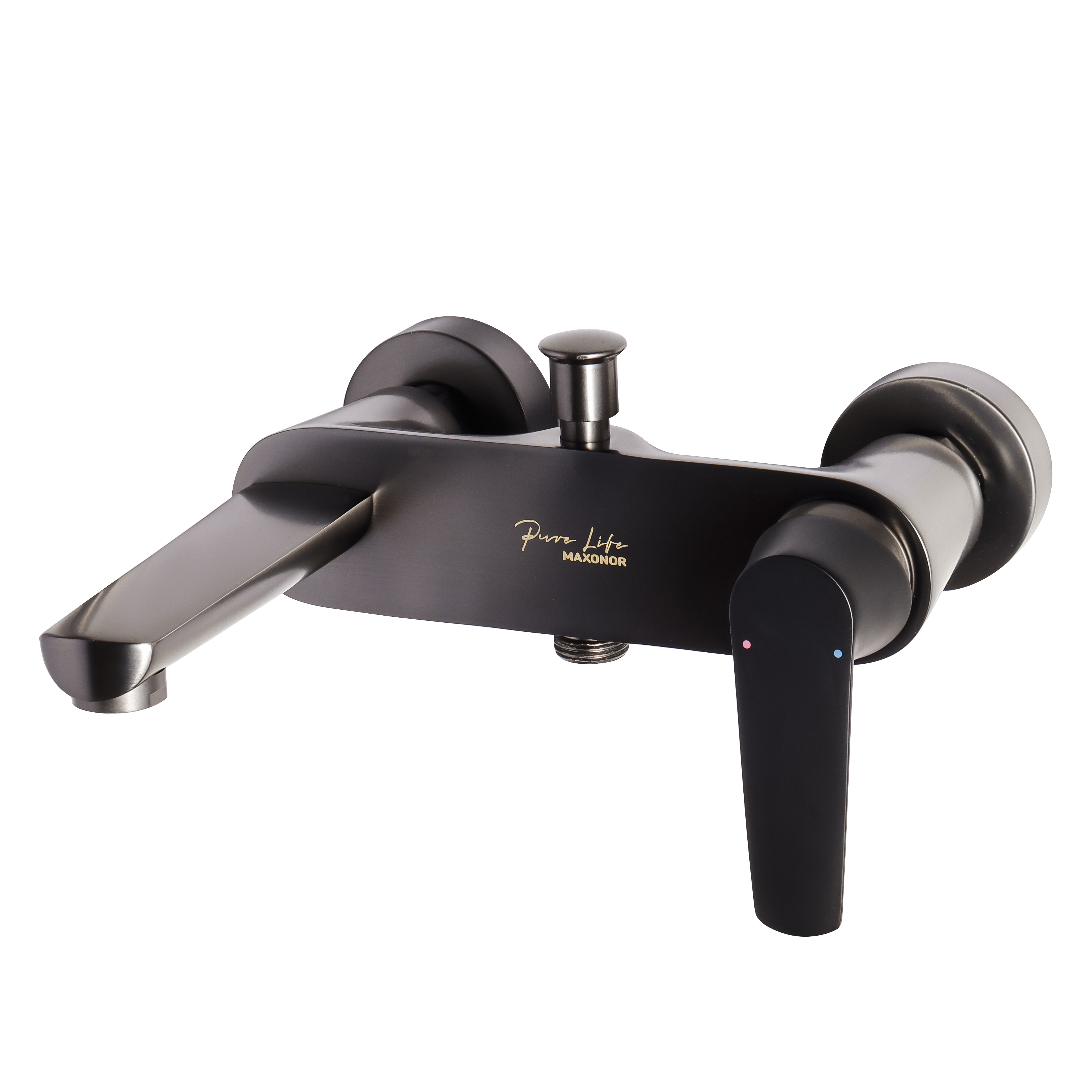 Изображение товара Смеситель для ванны Maxonor PURE LIFE PL3285-7 однорычажный черный матовый с душевой лейкой