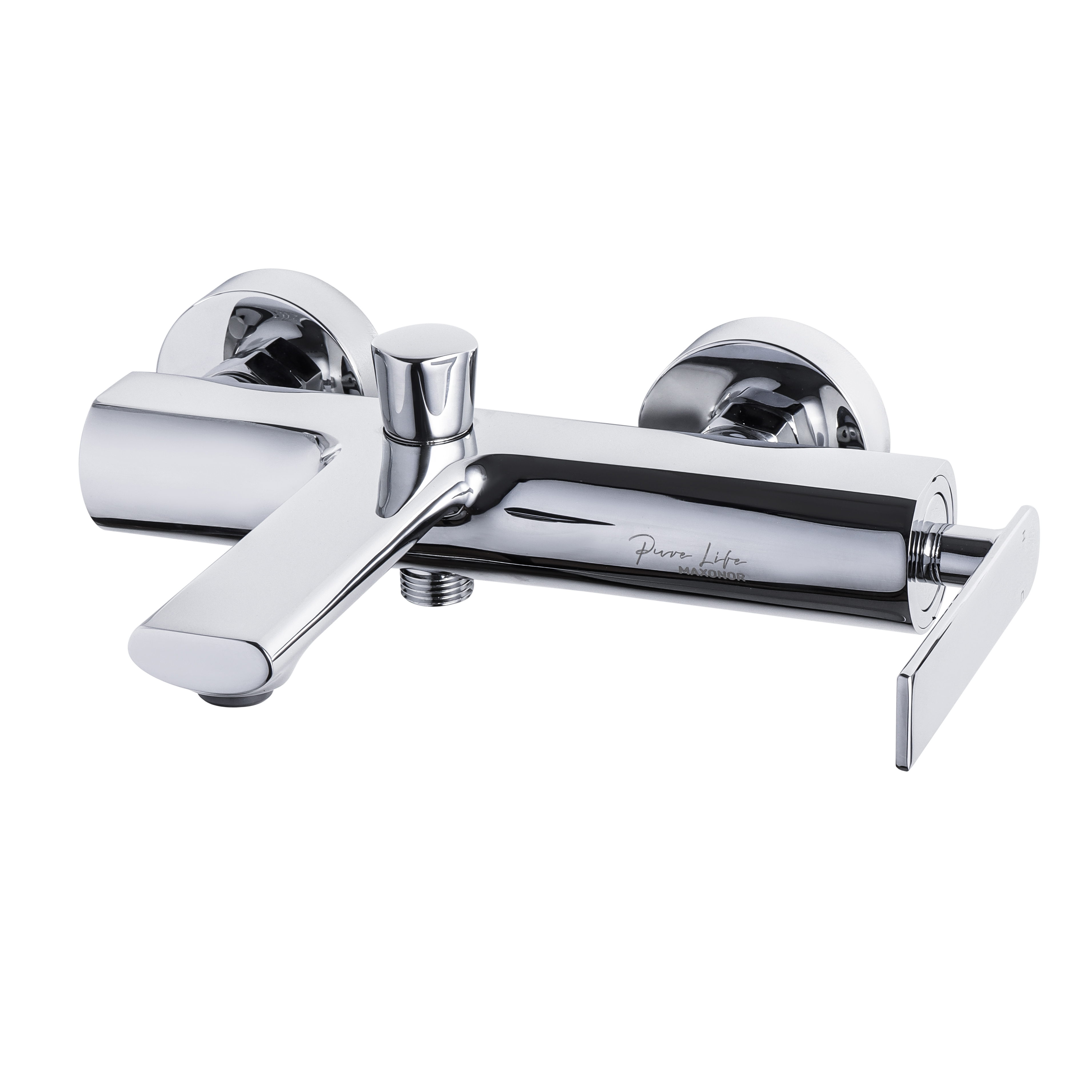 Изображение товара Смеситель для ванны Maxonor Pure Life PL3286 однорычажный с душевой лейкой хромированный