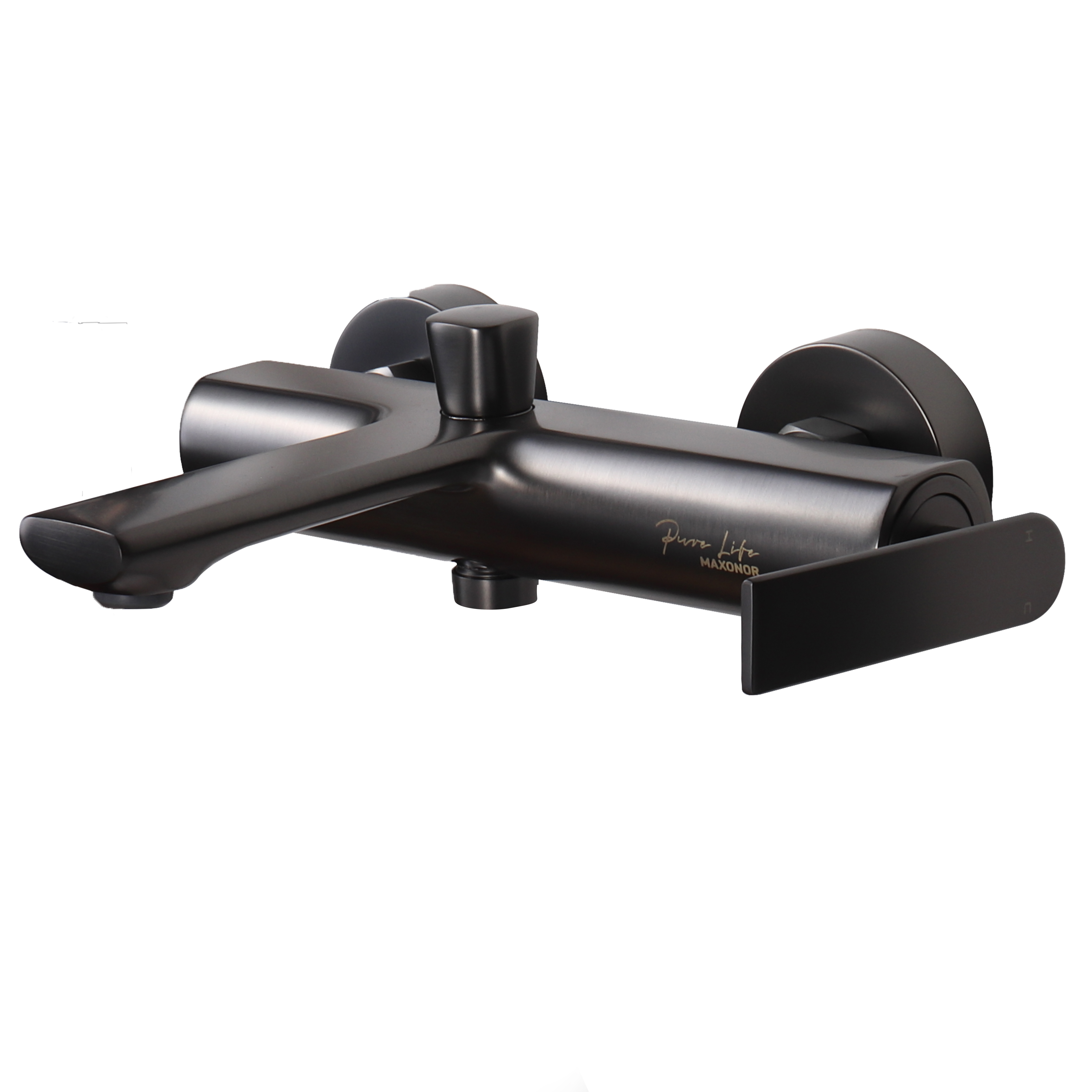 Изображение товара Смеситель для ванны Maxonor pure life Pl3286-9 однорычажный с душевой лейкой цвет графитовый