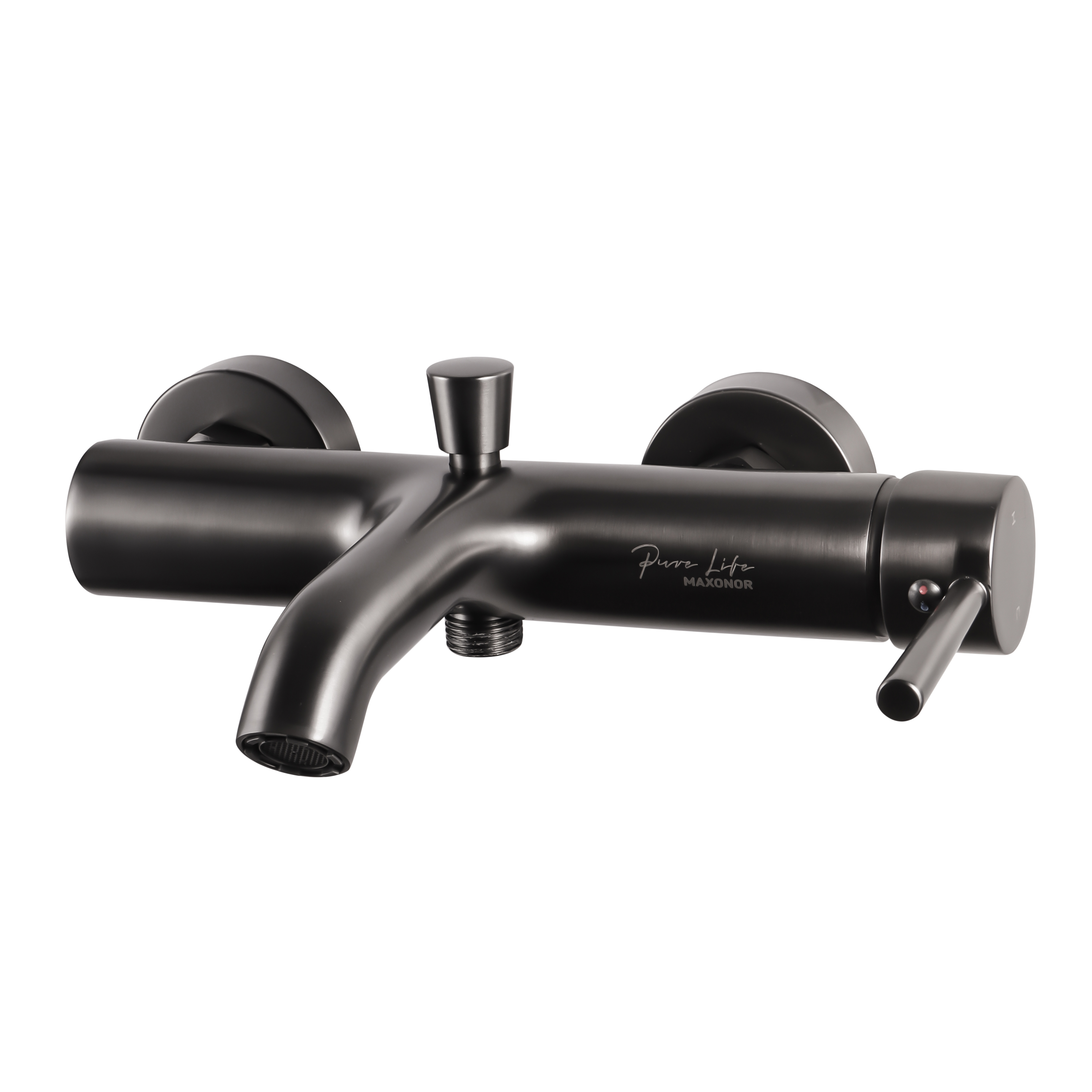 Изображение товара Смеситель для ванны Maxonor PURE LIFE PL3287-9 графитовый однорычажный с душевой лейкой