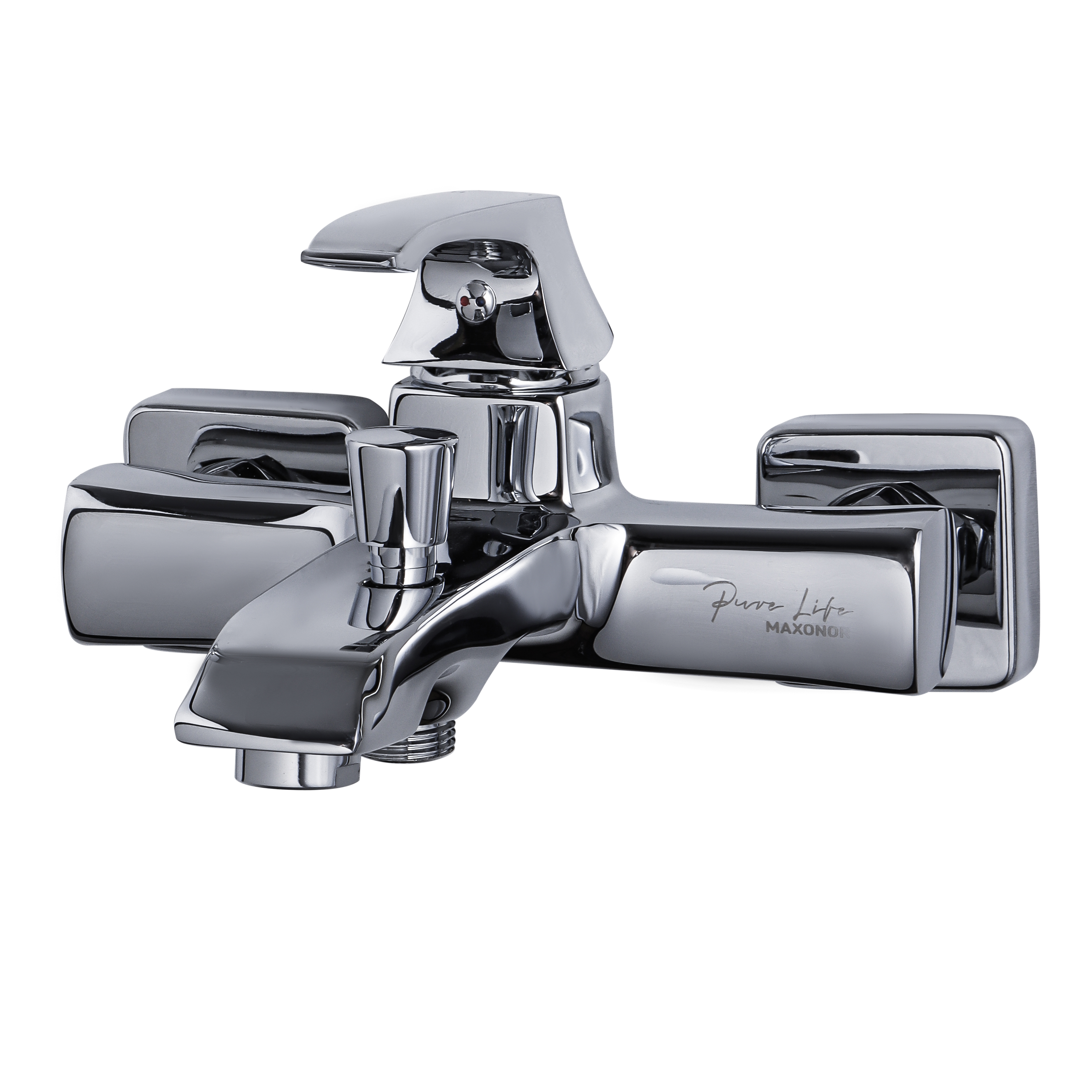 Изображение товара Смеситель для ванны Maxonor pure life Pl3288 однорычажный с душевой лейкой цвет хромированный, хром