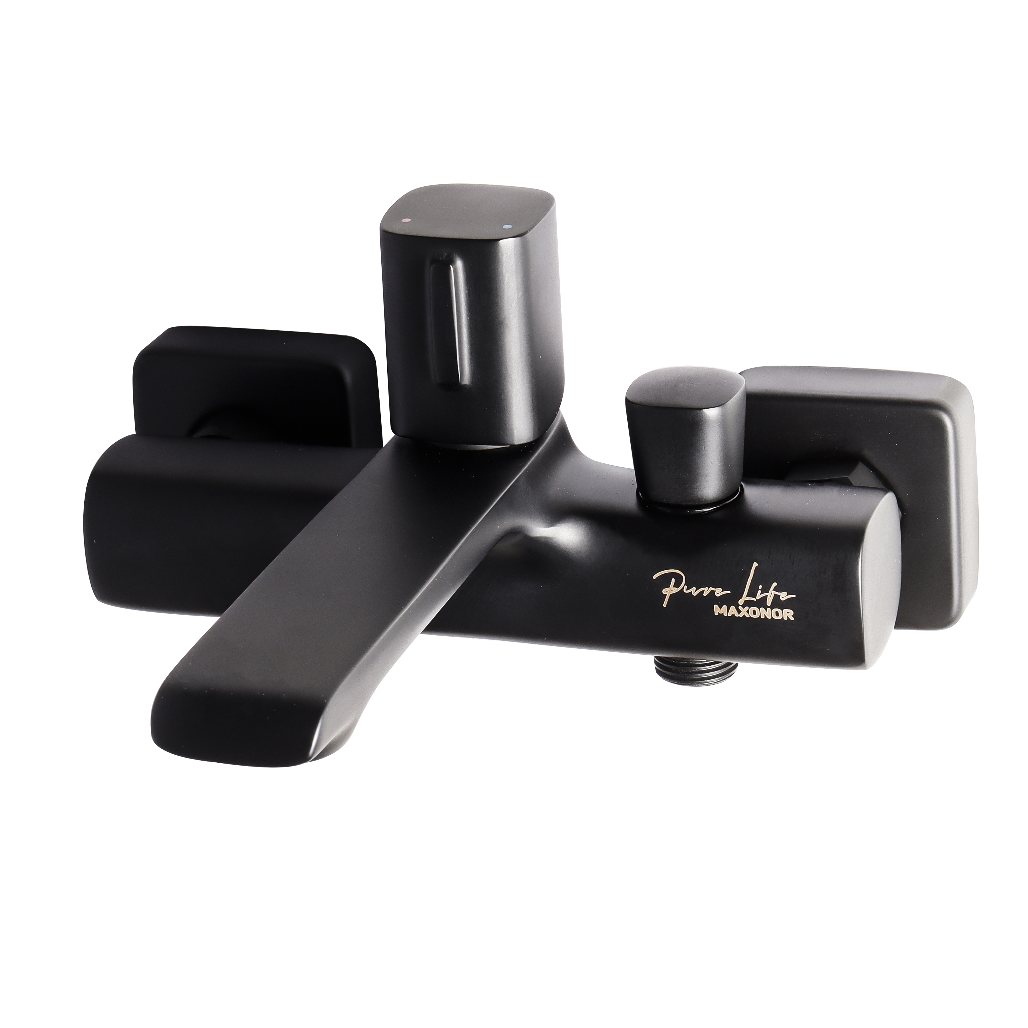 Изображение товара Смеситель для ванны Maxonor Pure Life PL3289-7 однорычажный черный матовый с душевой лейкой