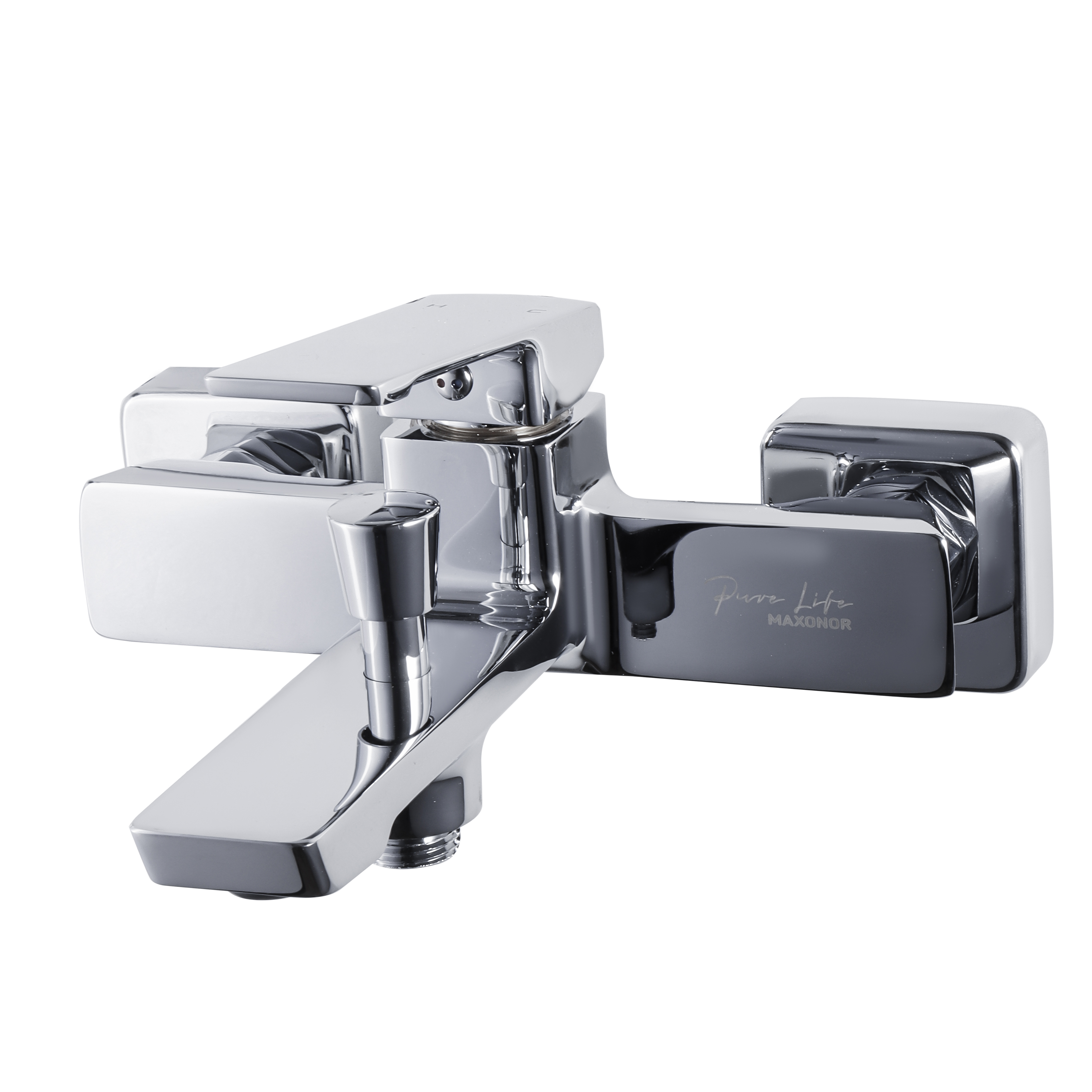 Изображение товара Смеситель для ванны Maxonor Pure Life PL3290 однорычажный с душевой лейкой хромированный