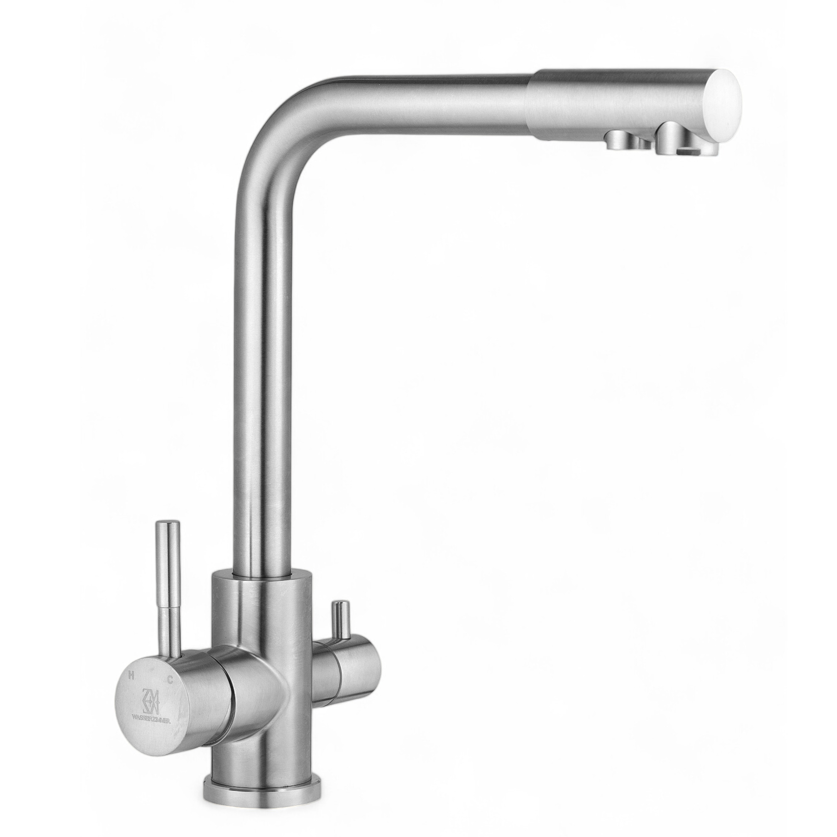 Изображение товара Смеситель для кухни Wasser zimmer ZM-6607B-A поворотный излив 27 см цвет сатин