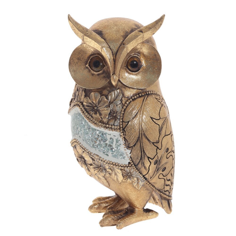 Изображение товара Декоративная сова 795329 — изящная фигура из ПВХ с золотистым покрытием