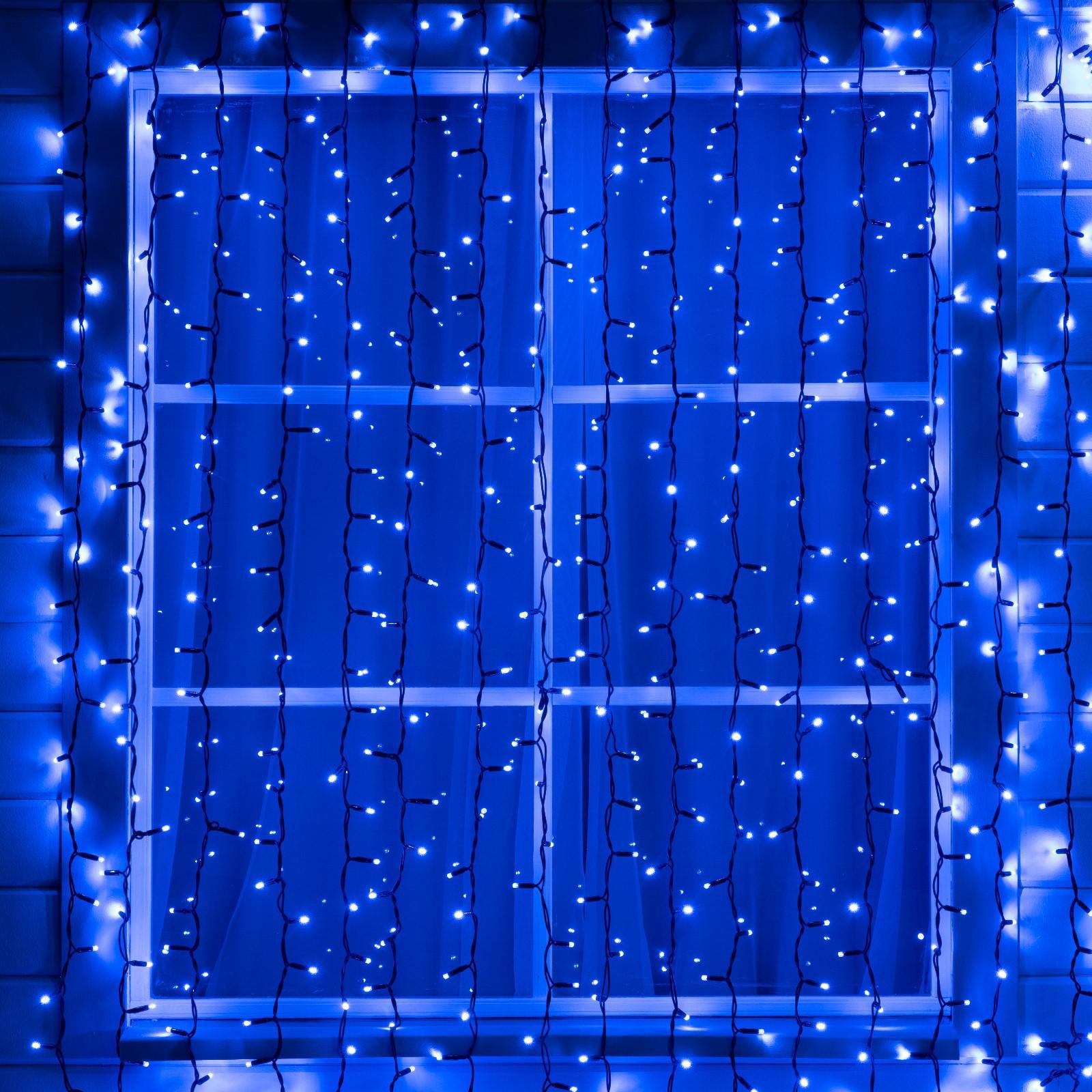 Изображение товара Электрогирлянда Luazon Lighting 5204432 Занавес 2x3м 760 ламп синий свет