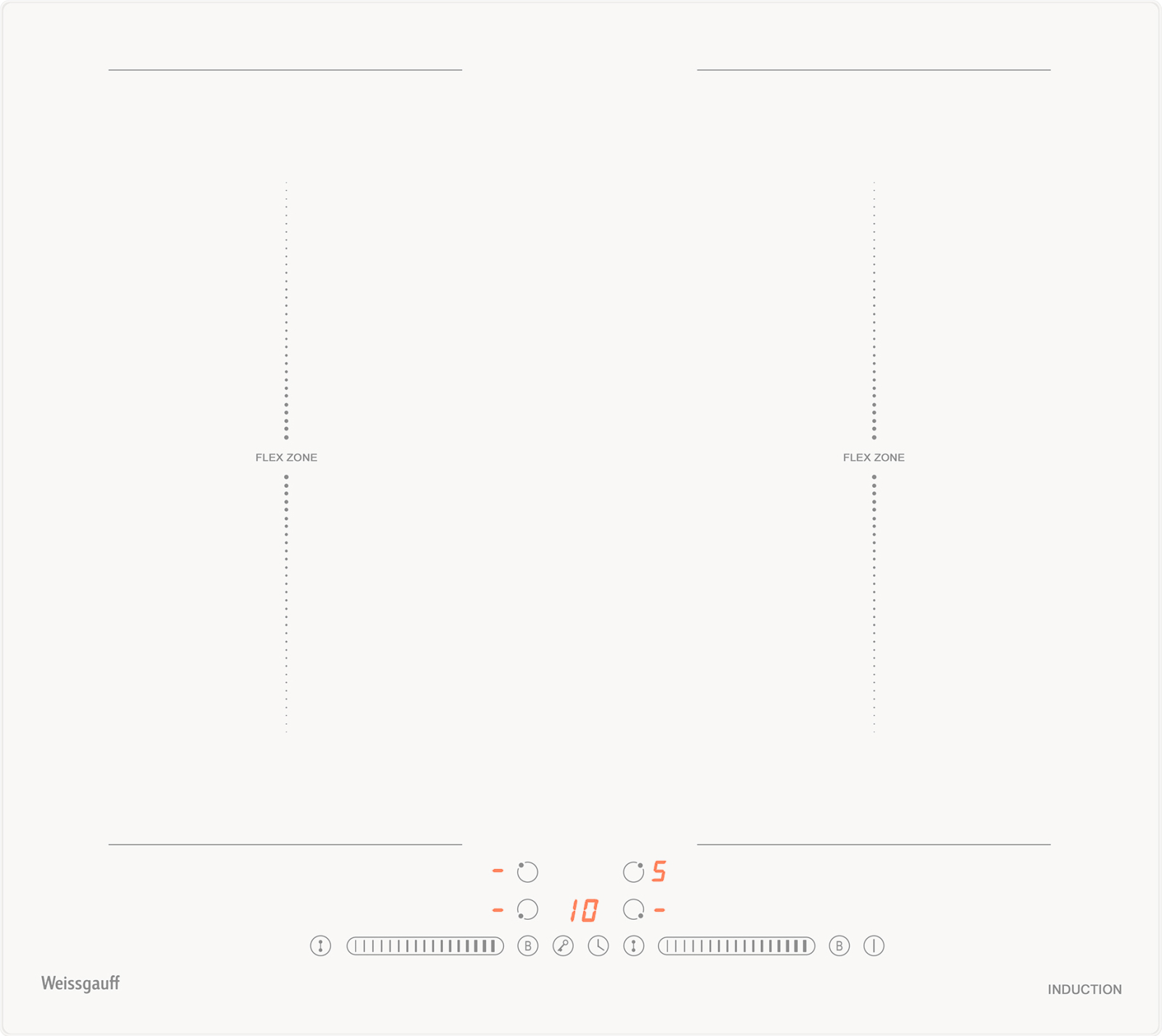Изображение товара Электрическая варочная панель Weissgauff HI 642 WSCM 59 см 4 конфорки цвет белый
