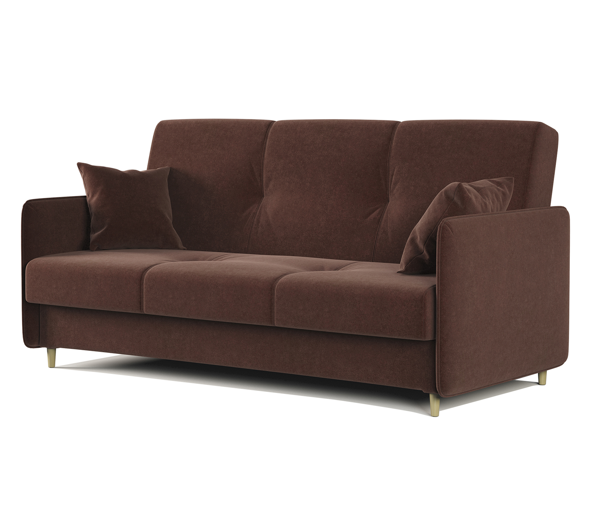 Изображение товара Диван Шарм-дизайн Валенсия 200x92x90 см велюр коричневый современный раскладной