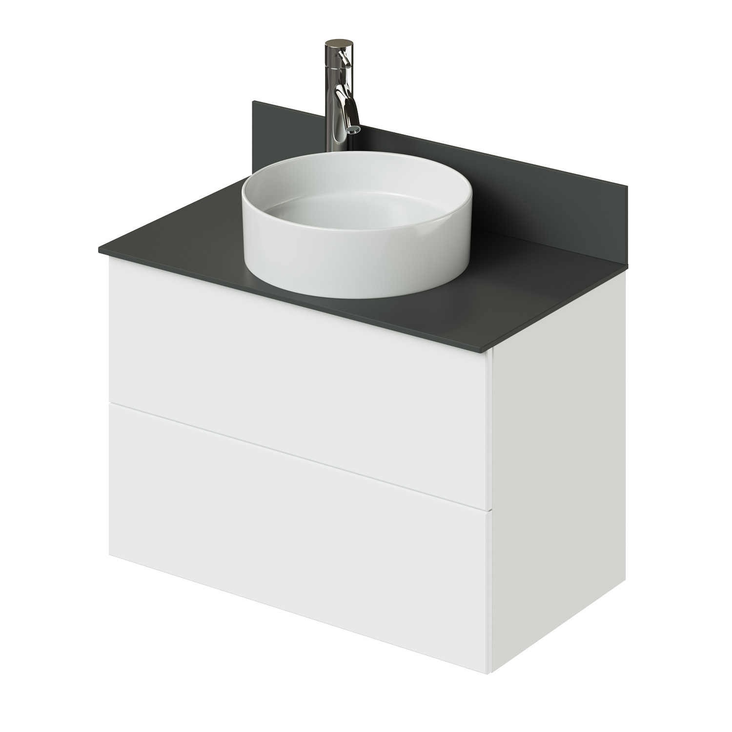 Изображение товара Тумба под раковину Итана Icon 80.5 см белый глянец подвесная с push-to-open