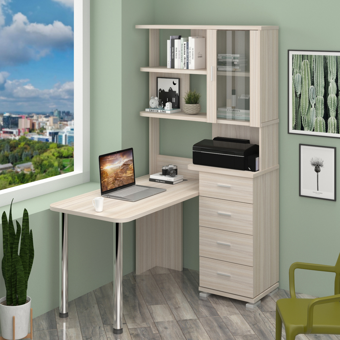 Изображение товара Стол МЭРДЭС СР-220/130 Угловой ЛДСП 110x193x130 см карамель