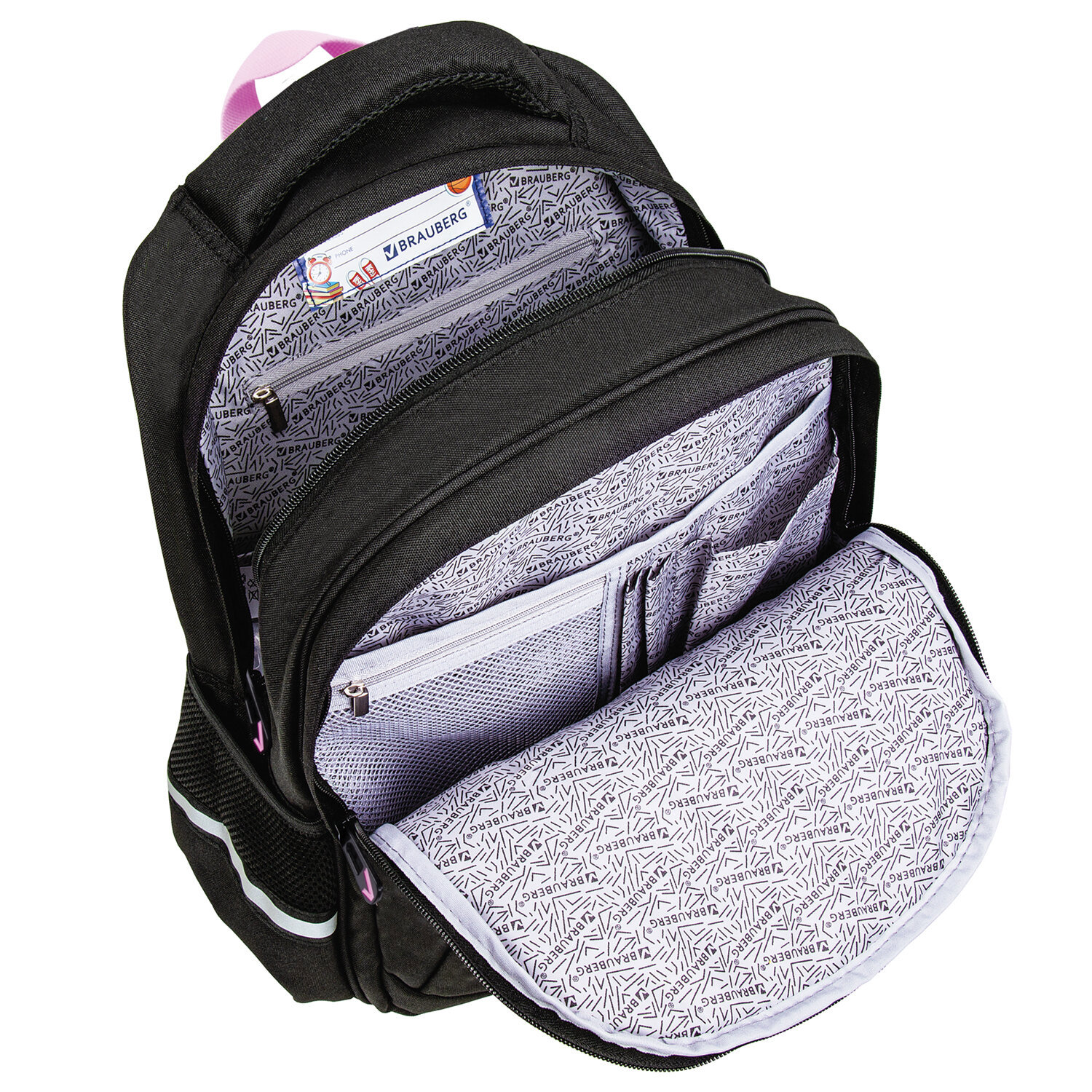 Изображение товара Рюкзак Brauberg Soft I love coffee 31x40x15 см нейлон черный с светоотражающими элементами