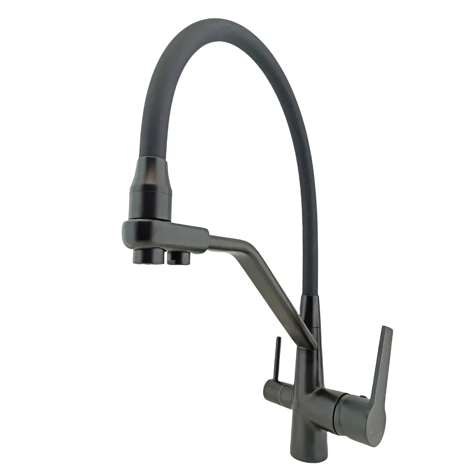 Изображение товара Смеситель для кухни Rainsberg R603 с фильтром для питьевой воды силиконовый гибкий излив 21 см цвет серый